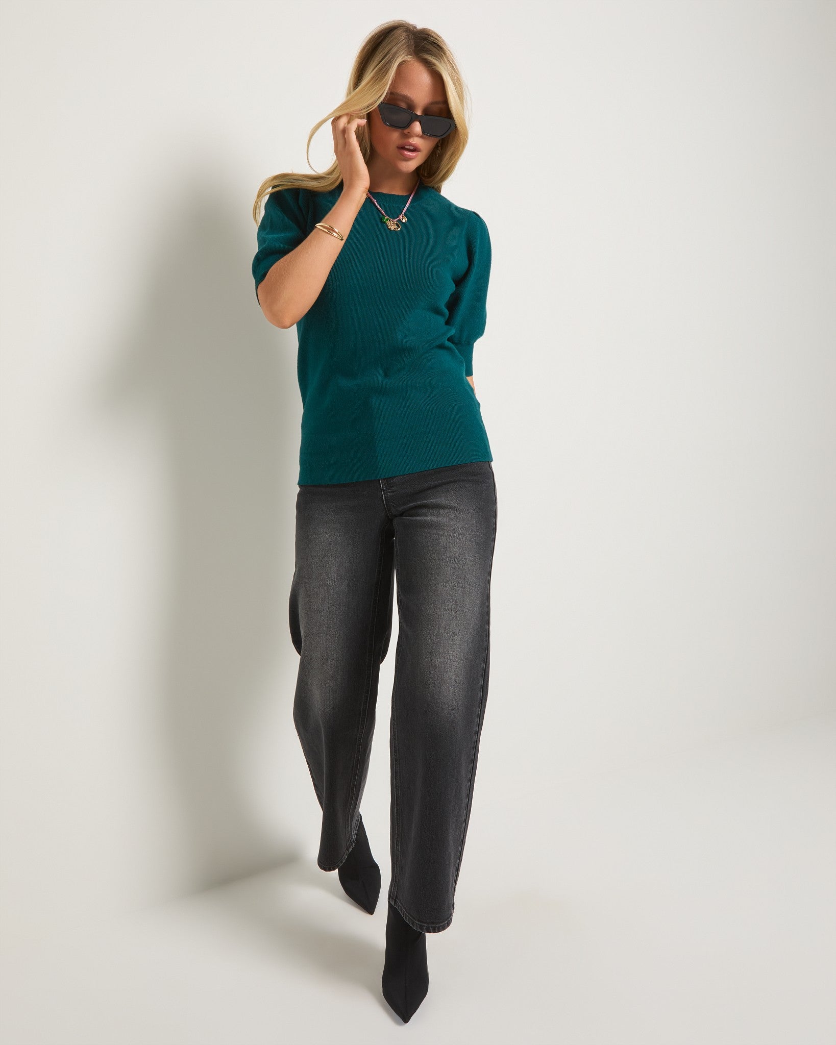 Spruced Up $|& SEAS Pacific Puff Short Sleeve Crew Neck - VOF Side