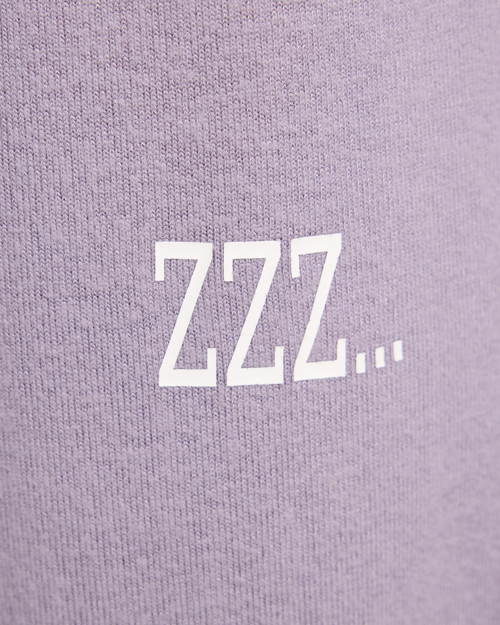 Heather Purple Sage $|& SEAS Shoreline Hacci "ZZZ" Graphic Jogger - SOF Detail