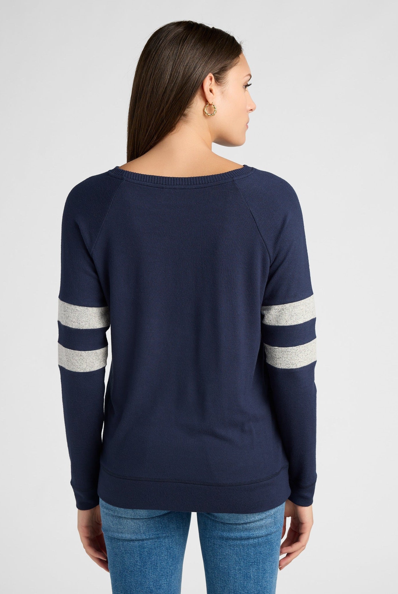 Navy/H. Grey $|& SEAS Shoreline Varsity Cozy Top - SOF Back