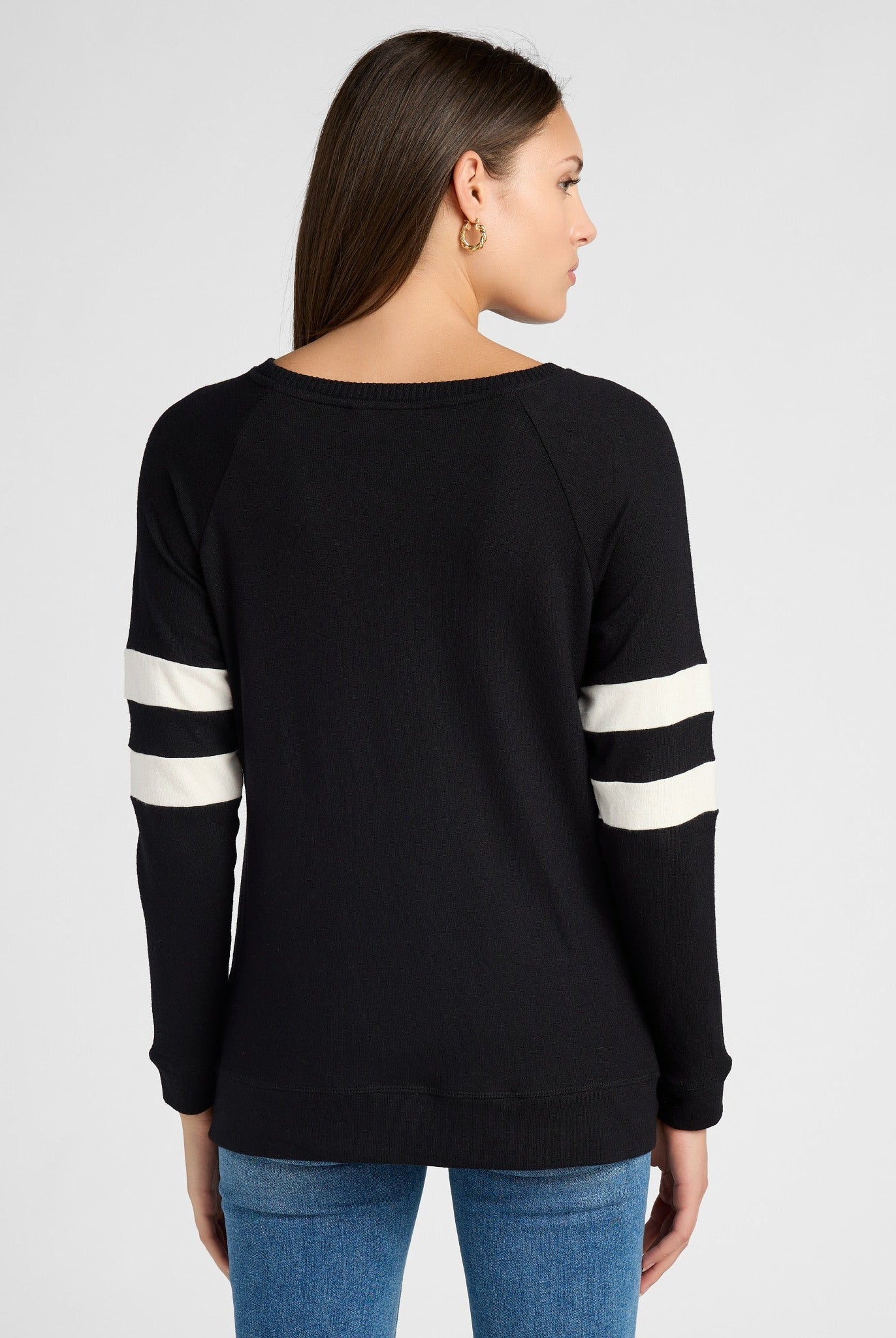 Black/Cream $|& SEAS Shoreline Varsity Cozy Top - SOF Back