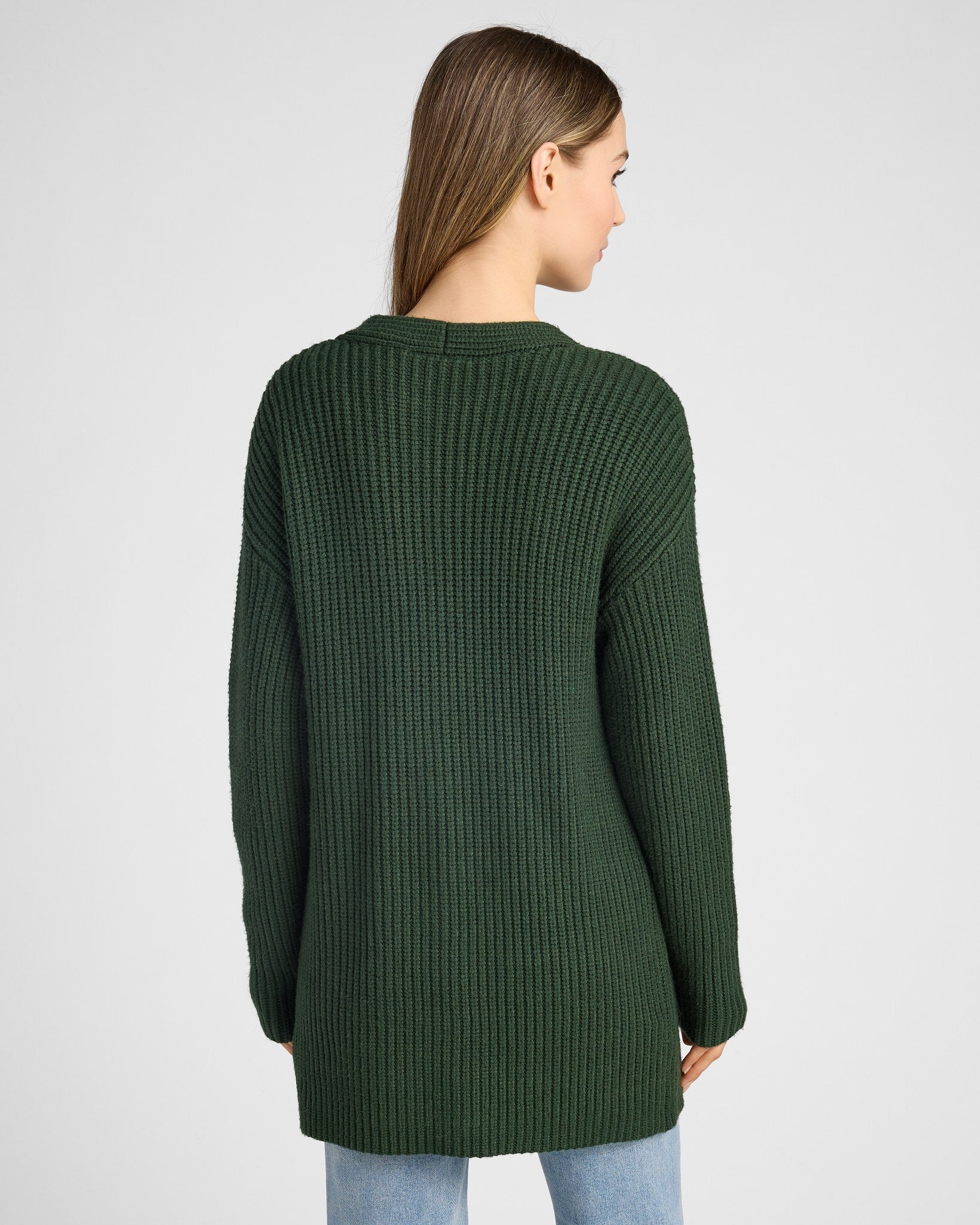 Hunter Green $|& SEAS Pacific Button Front Cardigan - SOF Back