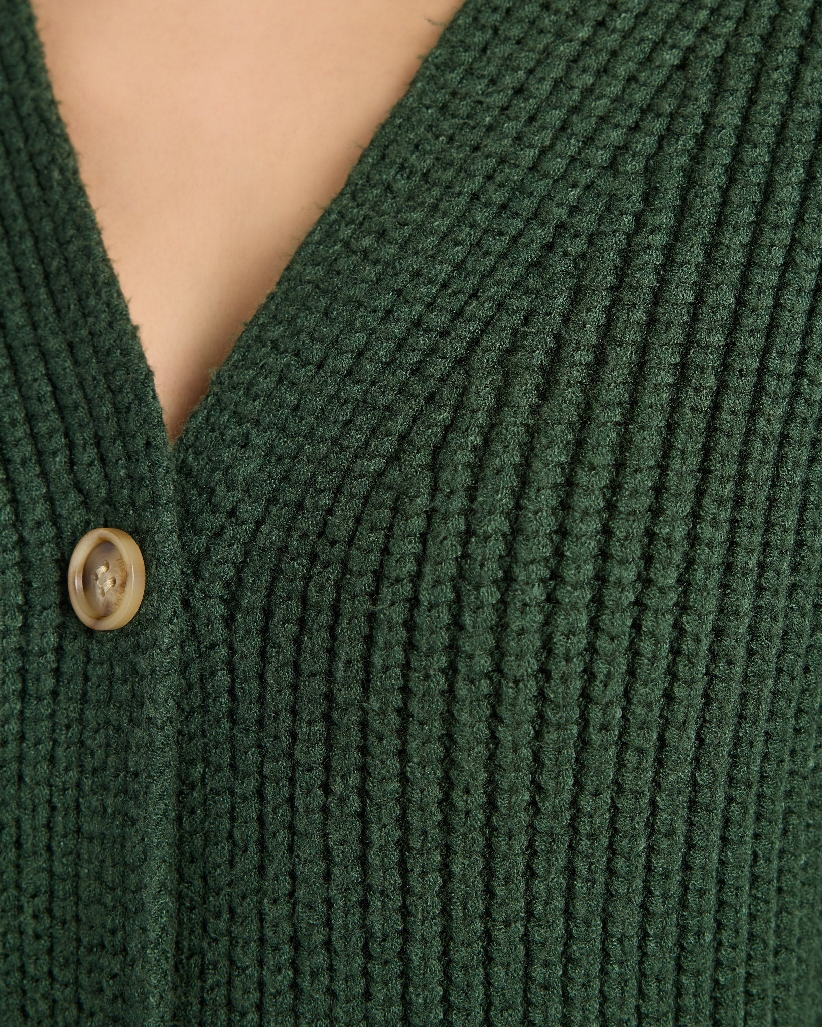 Hunter Green $|& SEAS Pacific Button Front Cardigan - SOF Detail