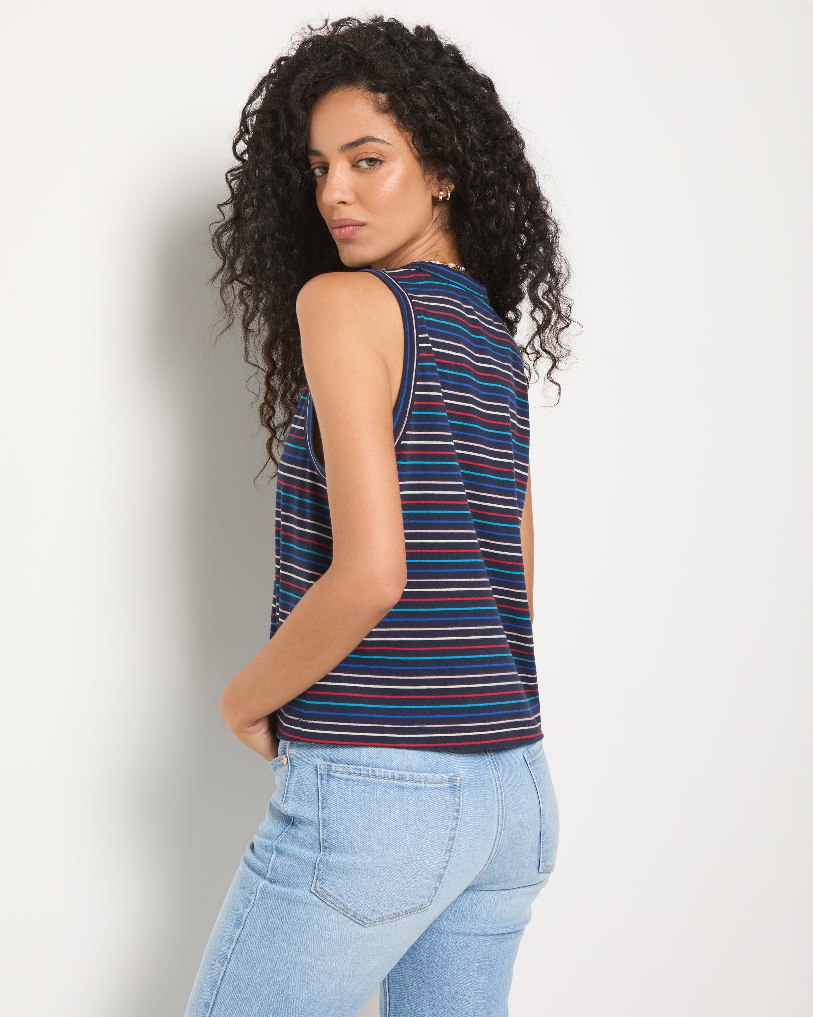 Mariner Midnight Multi Stripe $|& SEAS Together Again Tank - SOF Back
