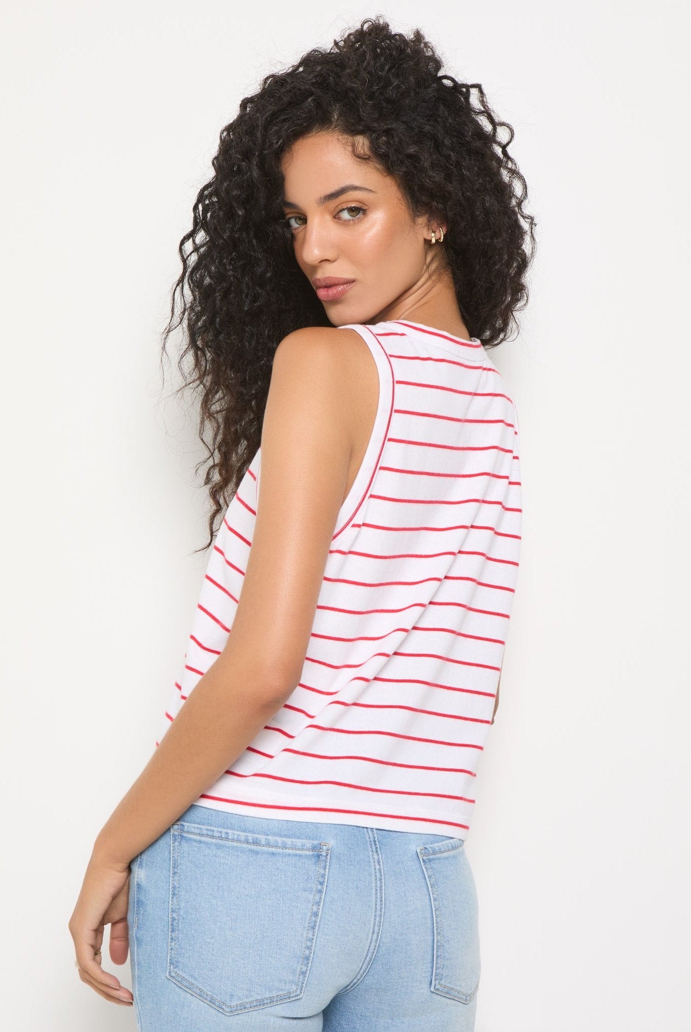 Cherry Stripe $|& SEAS Together Again Tank - SOF Back