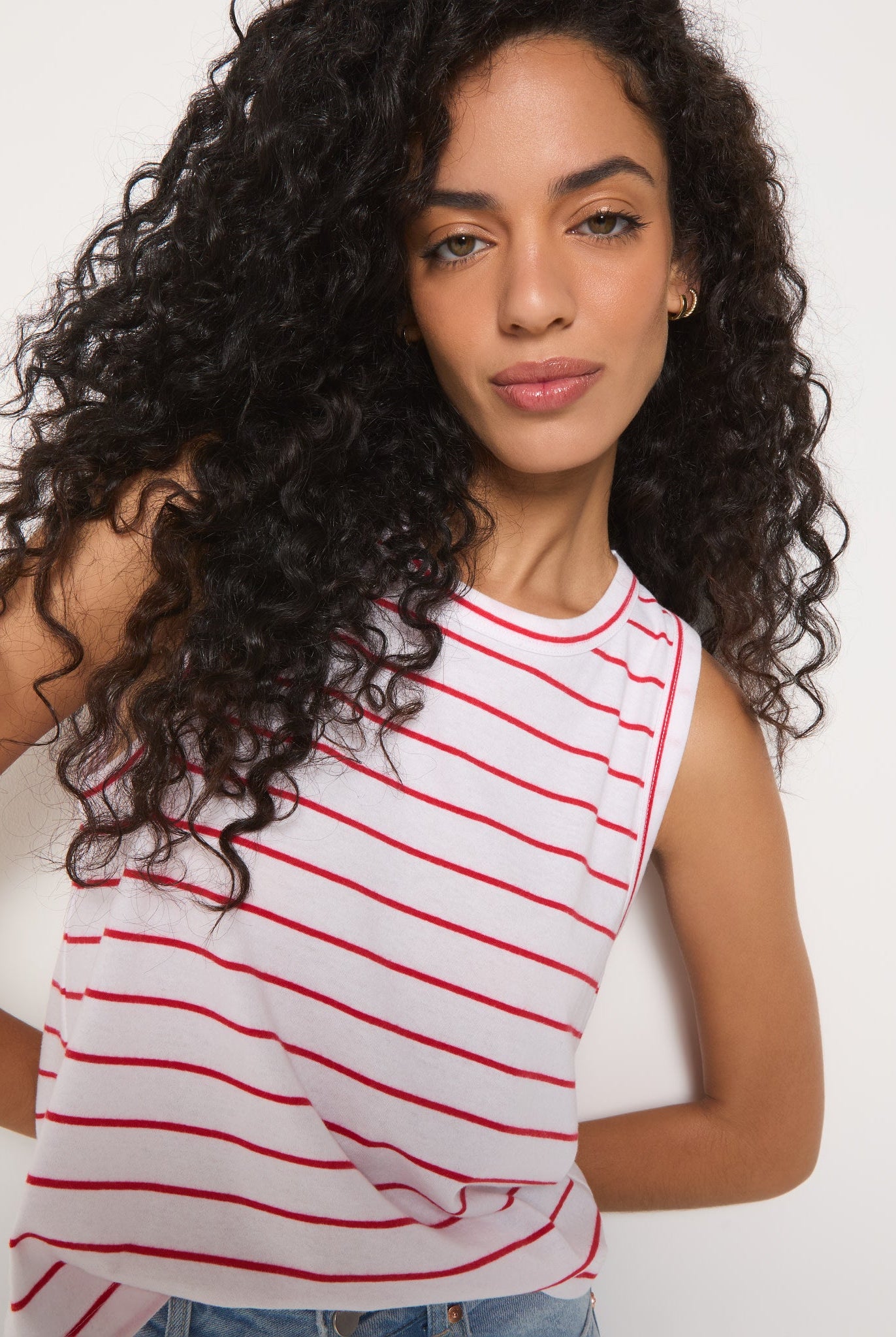 Cherry Stripe $|& SEAS Together Again Tank - SOF Full Front