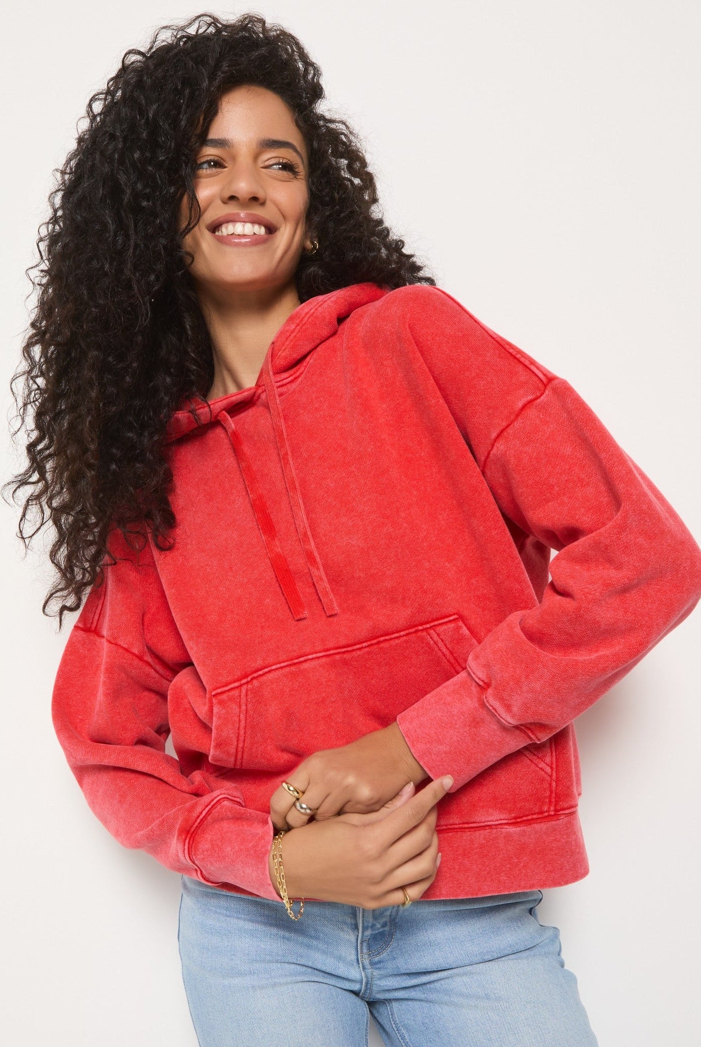 Washed Cherry $|& SEAS Bayside Mineral Wash Hoodie - SOF Front