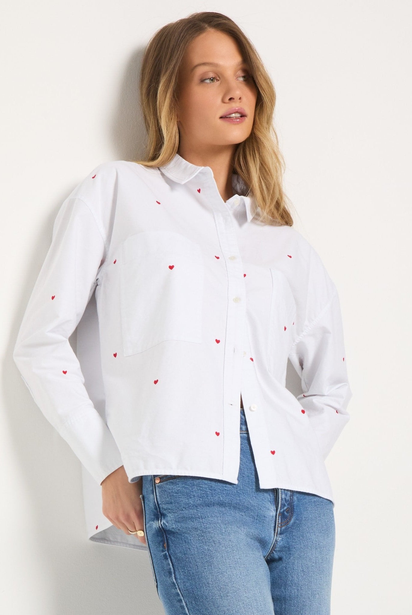 White Heart $|& SEAS Jetty Button Up Shirt - VOF Front