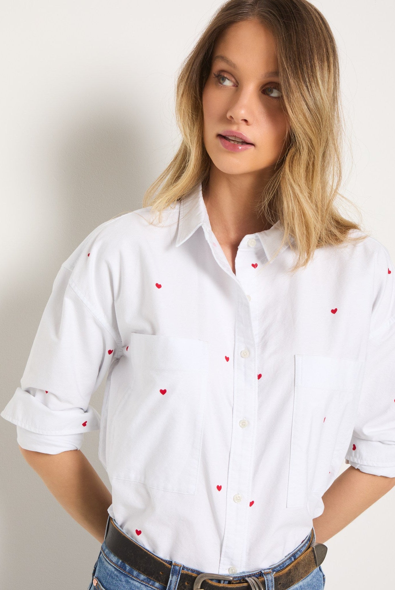 White Heart $|& SEAS Jetty Button Up Shirt - SOF Front