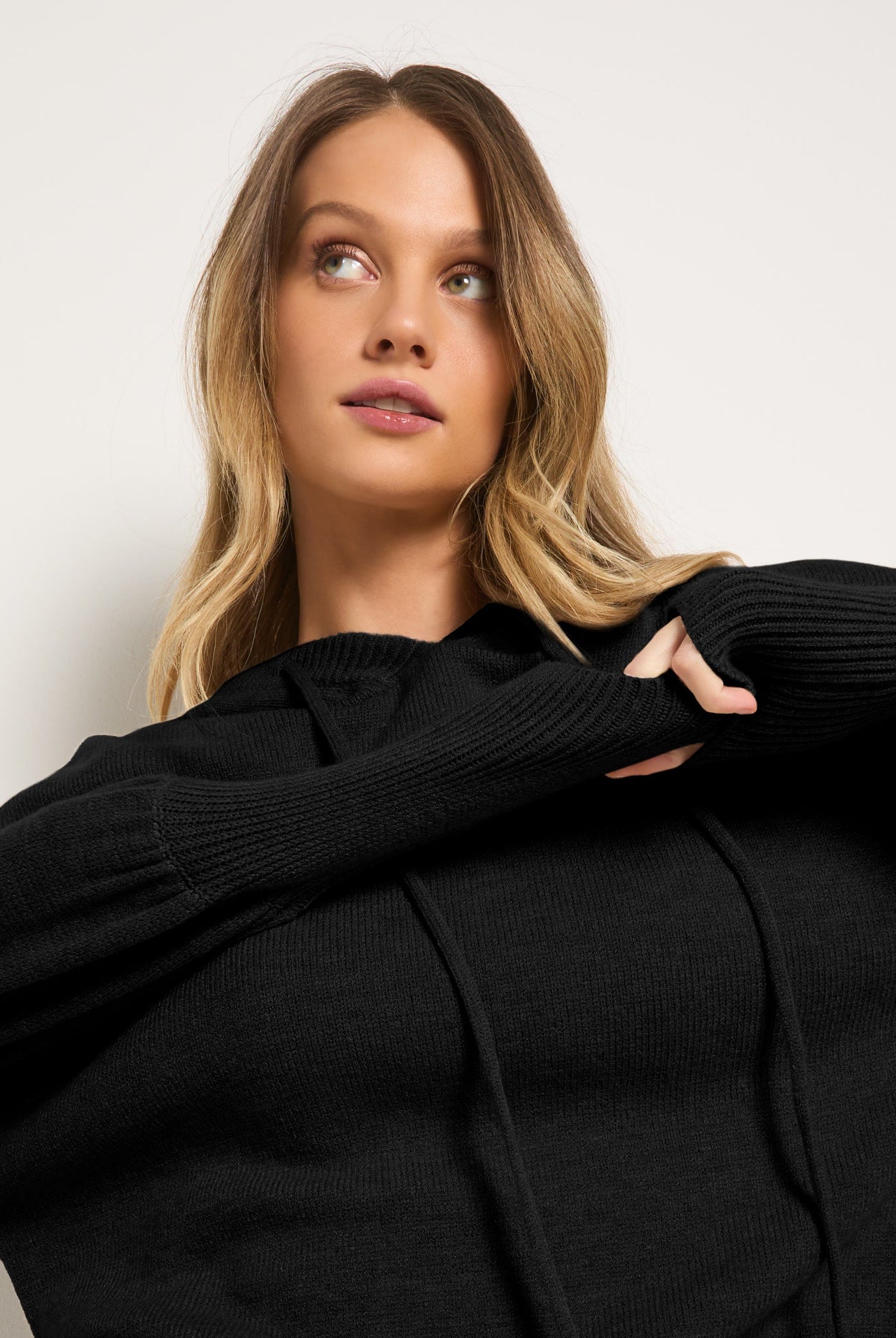 Black $|& SEAS Grove Hooded Sweater - SOF Full Front