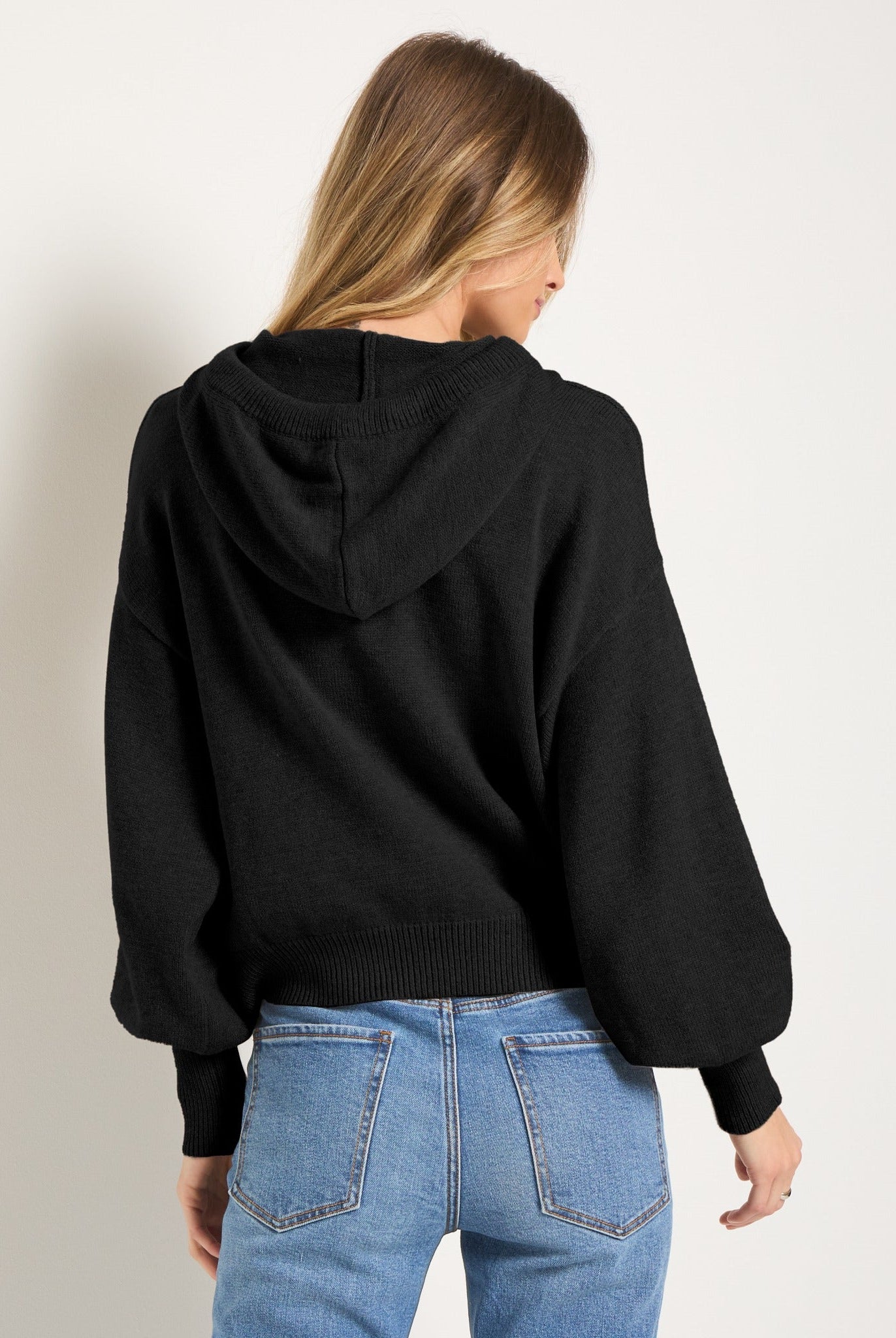 Black $|& SEAS Grove Hooded Sweater - SOF Back