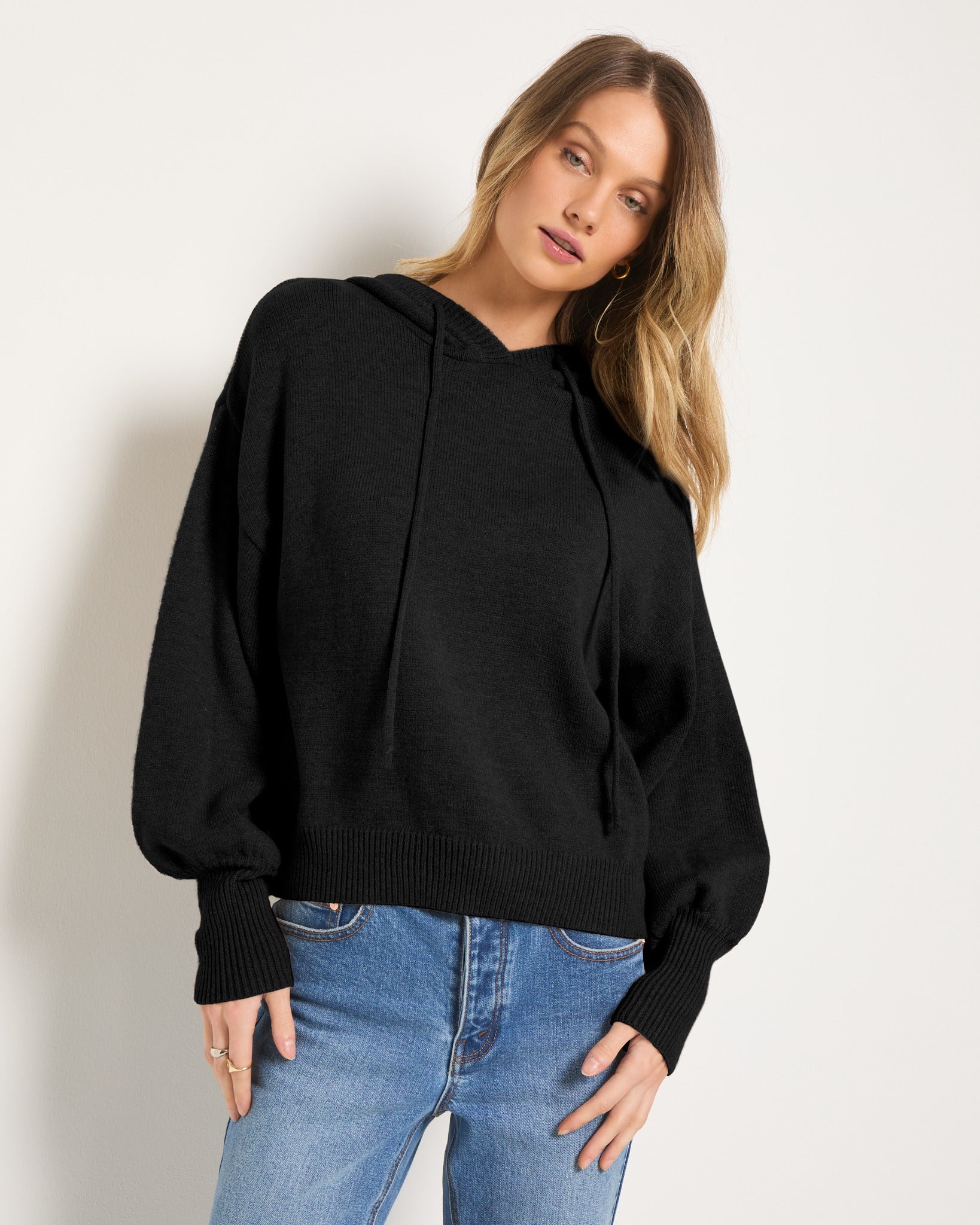 Black $|& SEAS Grove Hooded Sweater - SOF Front