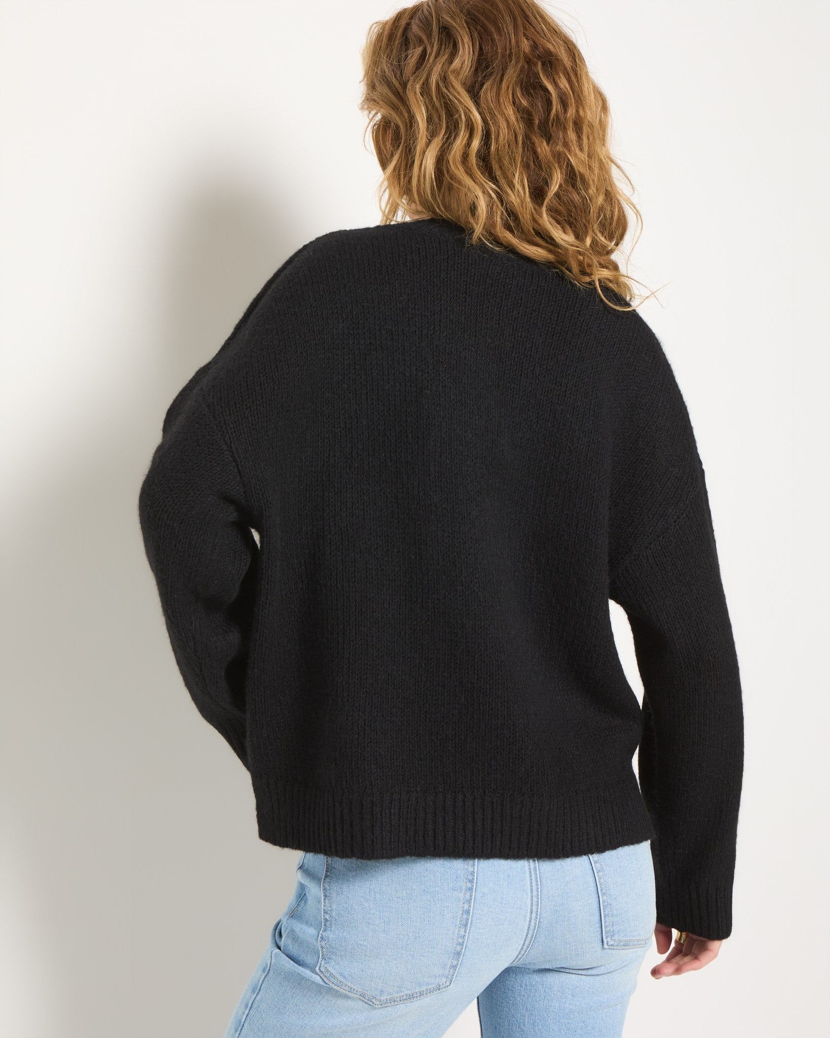 Black $|& SEAS Breeze V-Neck Sweater - SOF Back