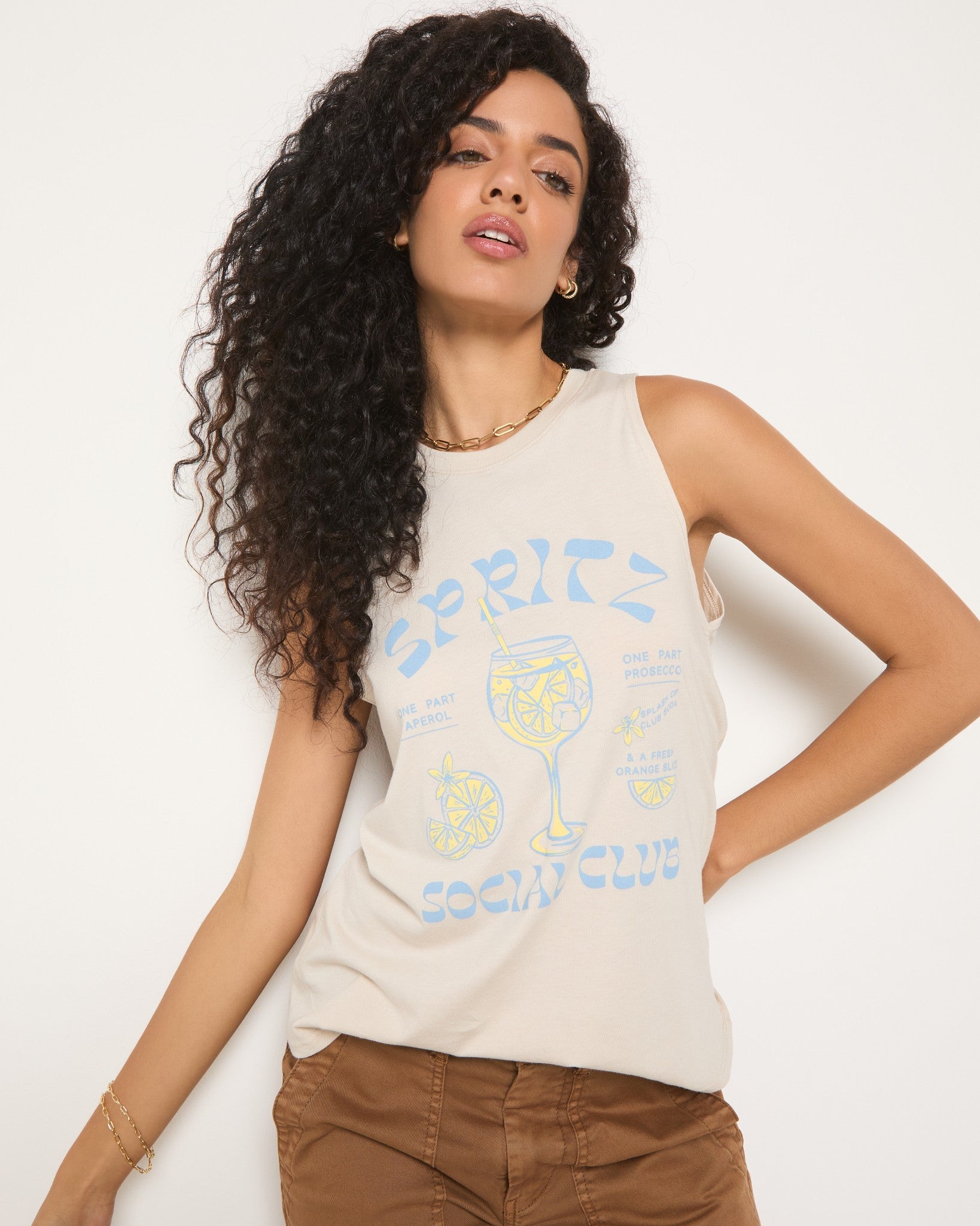 Birch $|& SEAS Grace Spritz Muscle Tank - VOF Front