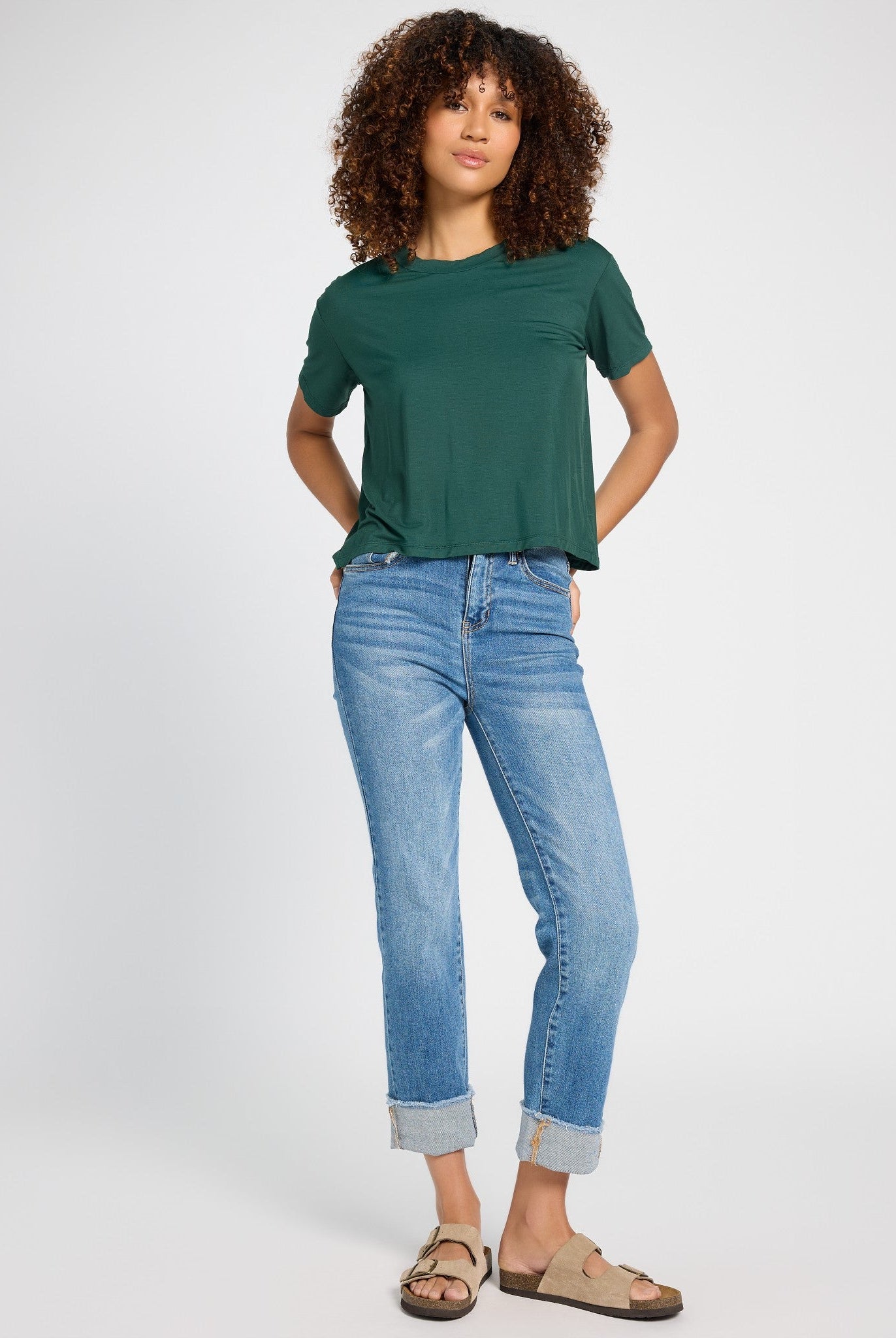 Hunter Green $|& SEAS Newport Cropped Tee - UGC On Fig
