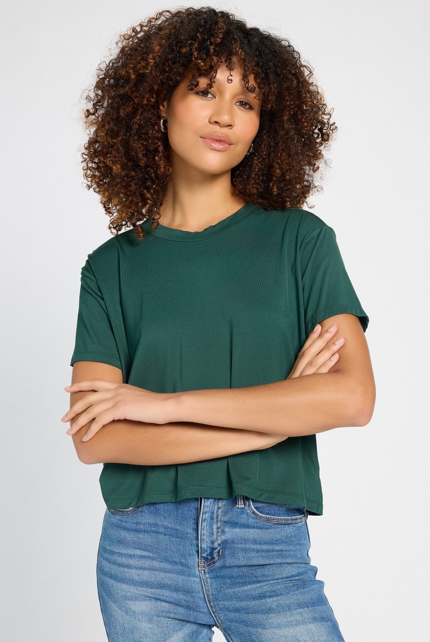 Hunter Green $|& SEAS Newport Cropped Tee - SOF Front