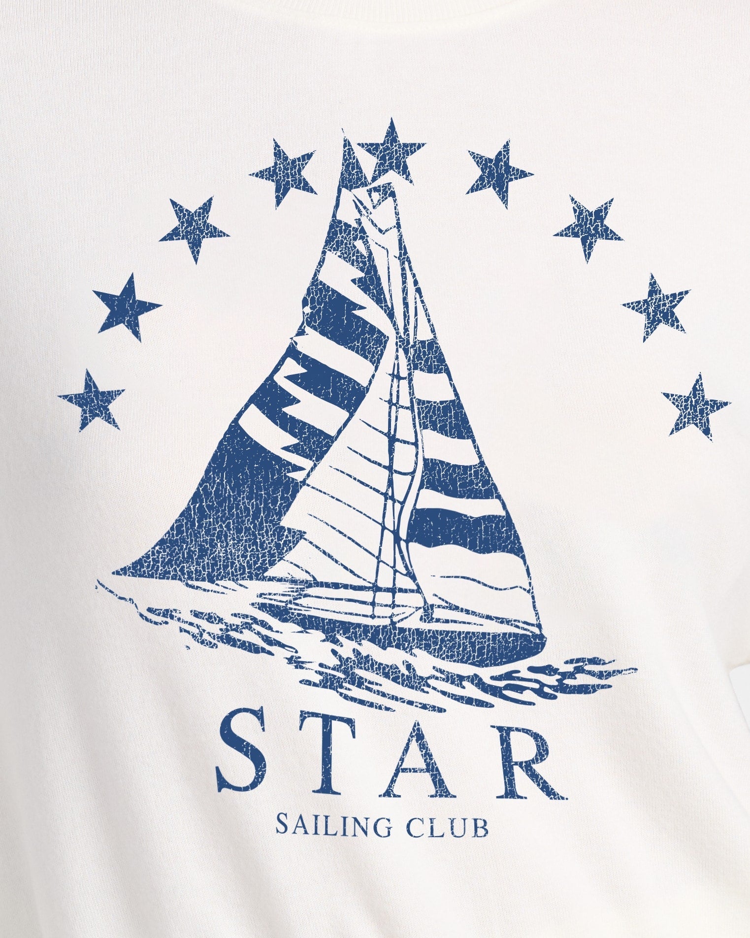 Cream $|& SEAS Star Hacci Graphic Crew - SOF Full Front