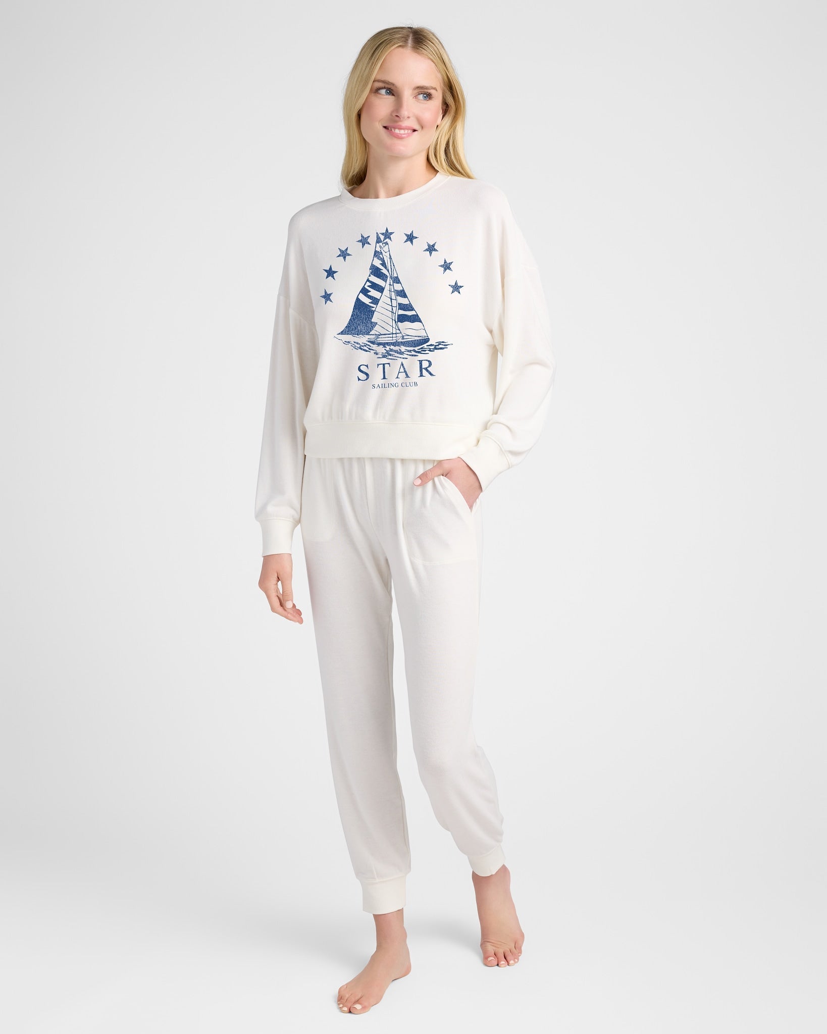 Cream $|& SEAS Star Hacci Graphic Crew - UGC On Fig