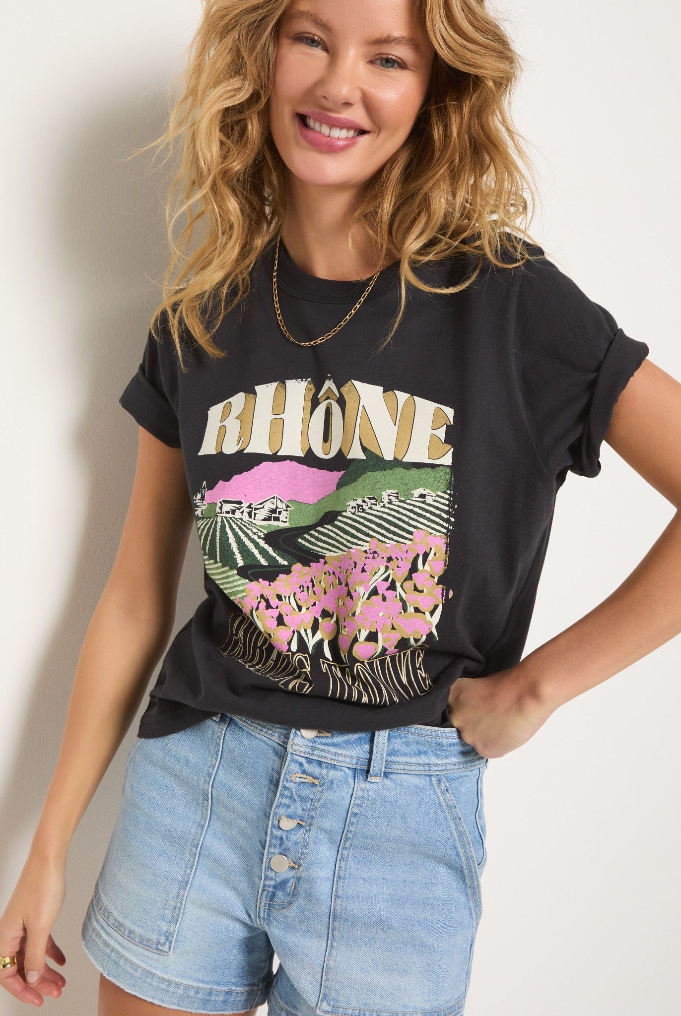 Faded Black $|& SEAS Rhone Current Relaxed Graphic Tee - SOF Full Front