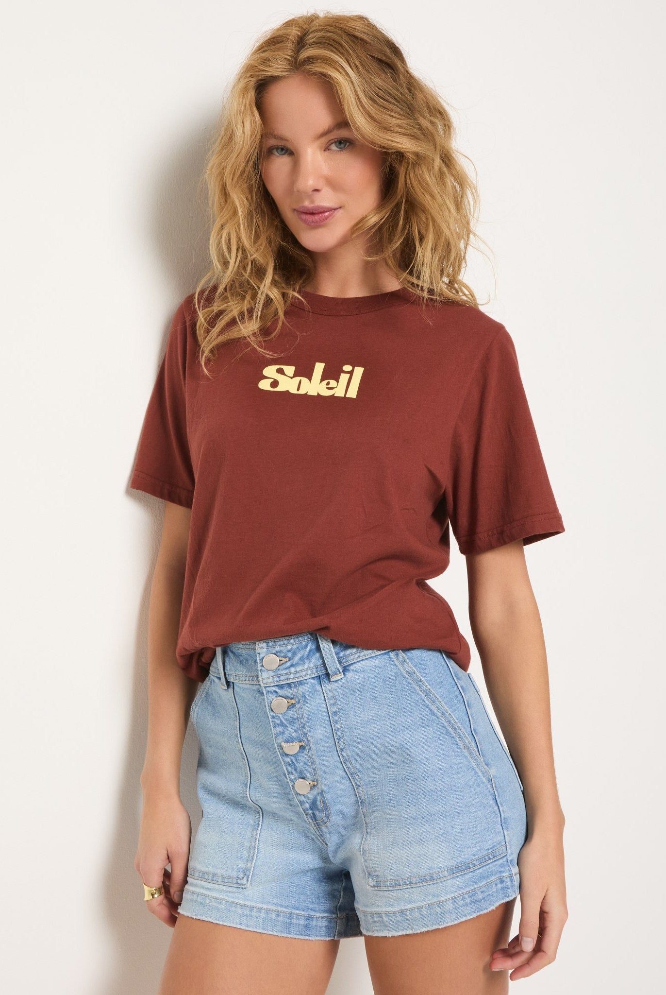 Cinnamon $|& SEAS Soleil Current Relaxed Graphic Tee - SOF Front
