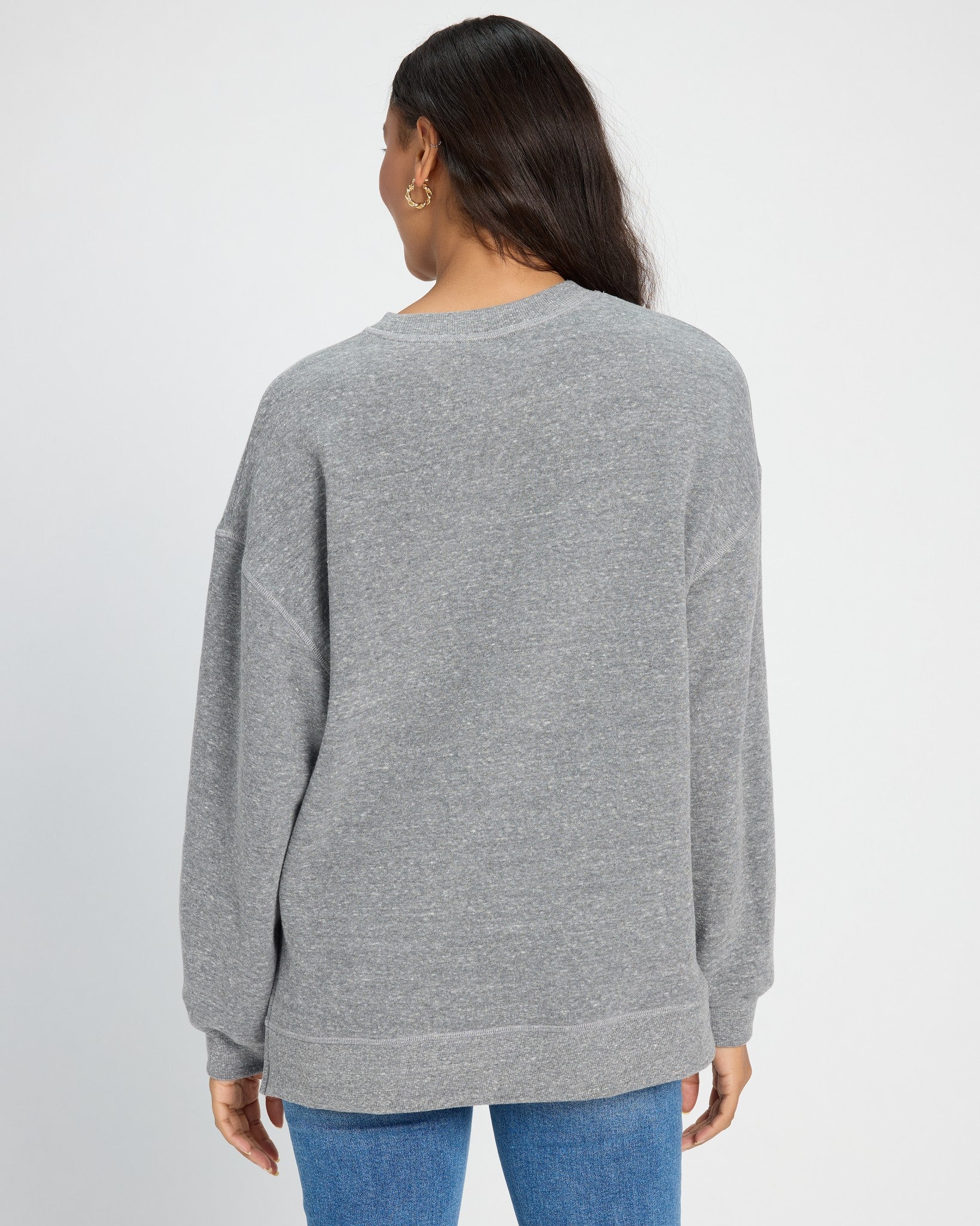 Heather Grey $|& SEAS Waves Step Hem Sweatshirt - SOF Back