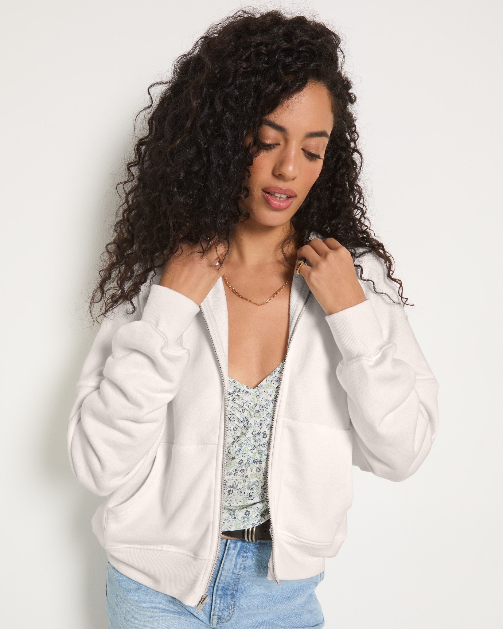 Cream $|& SEAS Reef Tide Zip Hoodie - SOF Full Front