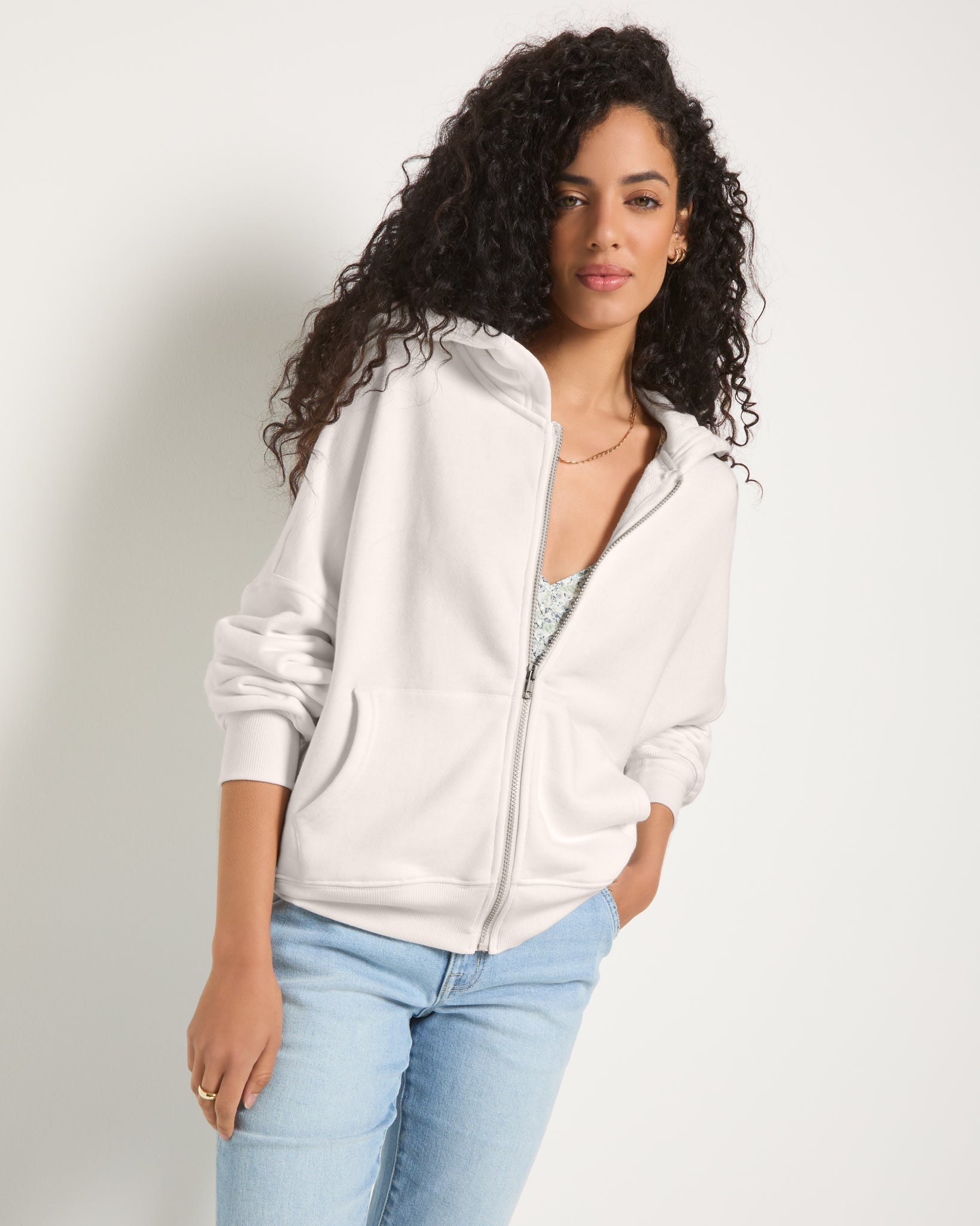 Cream $|& SEAS Reef Tide Zip Hoodie - SOF Front
