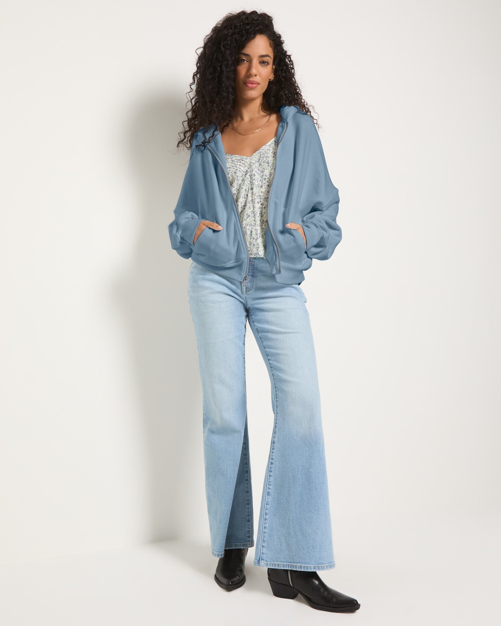 French Blue $|& SEAS Reef Tide Zip Hoodie - UGC On Fig