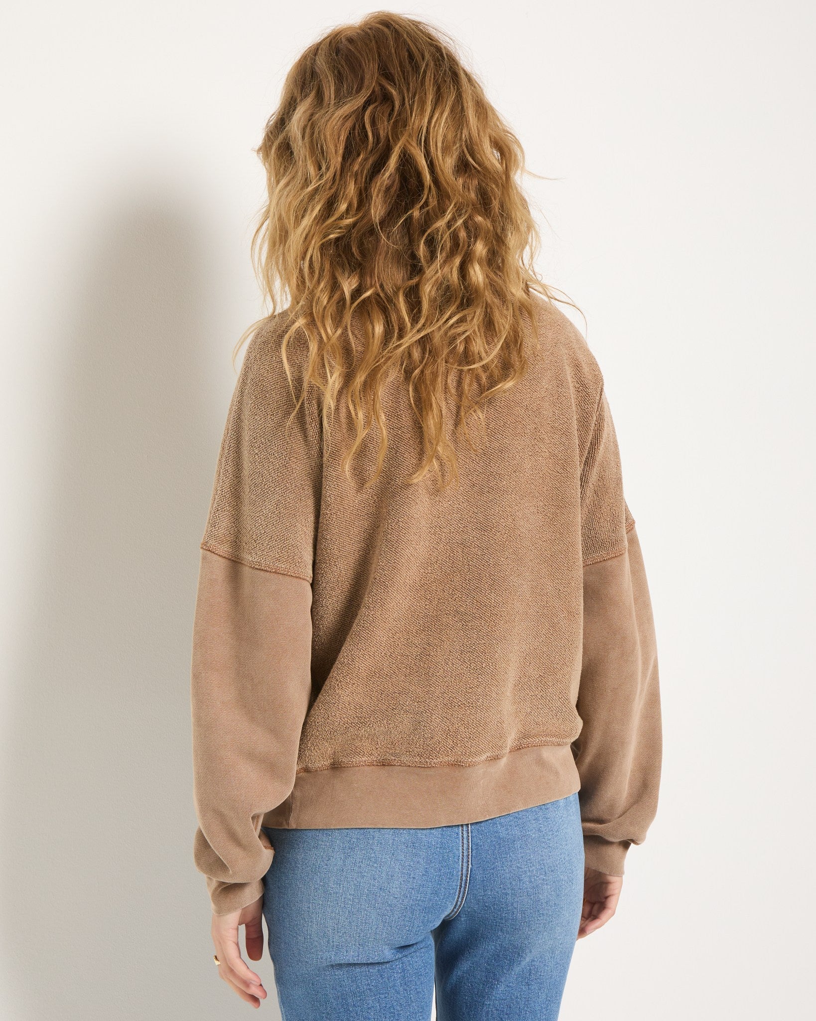 Washed Camel $|& SEAS Terra Half Zip Sweatshirt - SOF Back