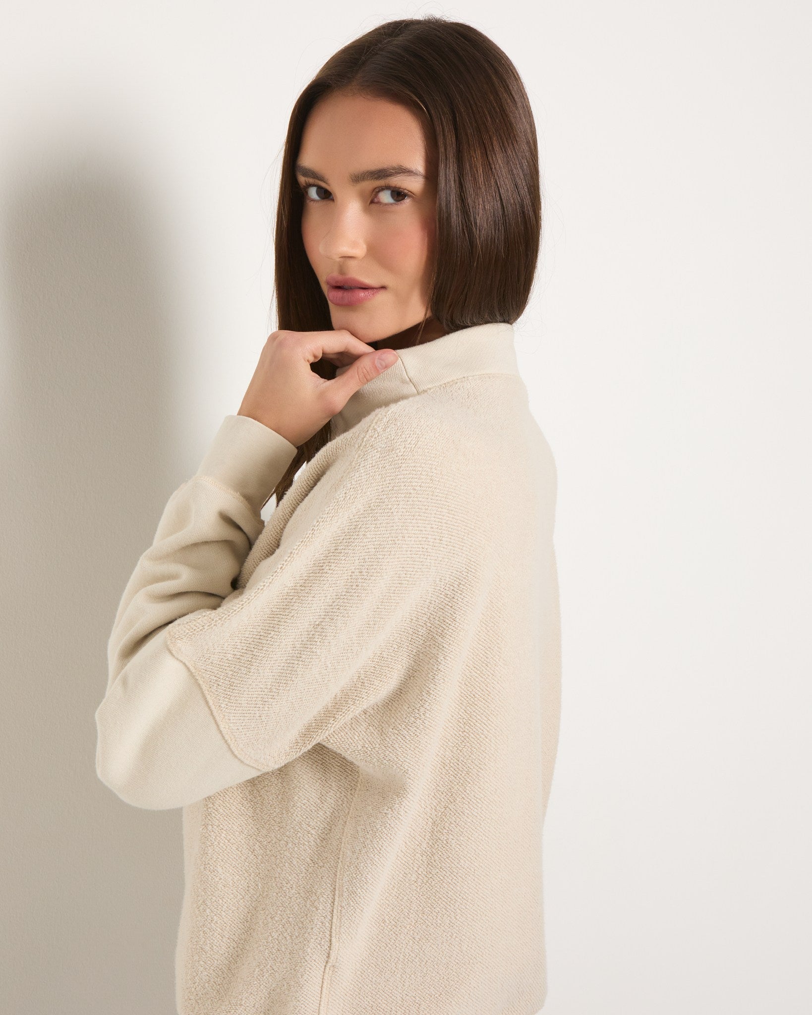 Washed Birch $|& SEAS Terra Half Zip Sweatshirt - SOF Full Front