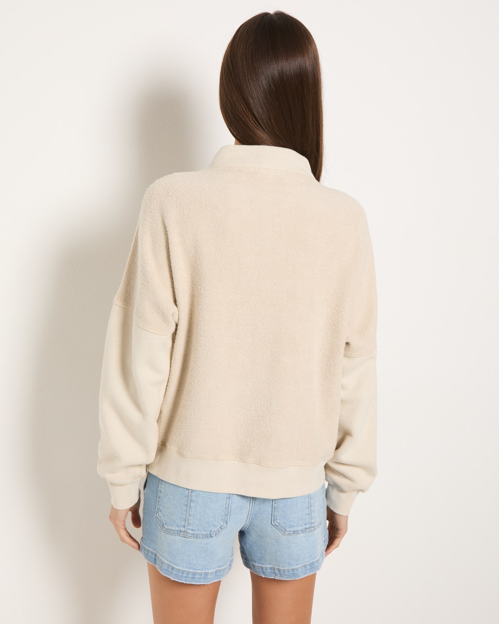 Washed Birch $|& SEAS Terra Half Zip Sweatshirt - SOF Back