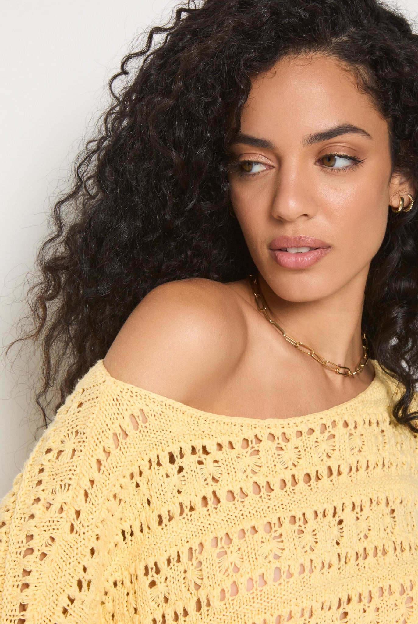 Butter $|& SEAS Sage Off Shoulder Pointelle Sweater - SOF Full Front