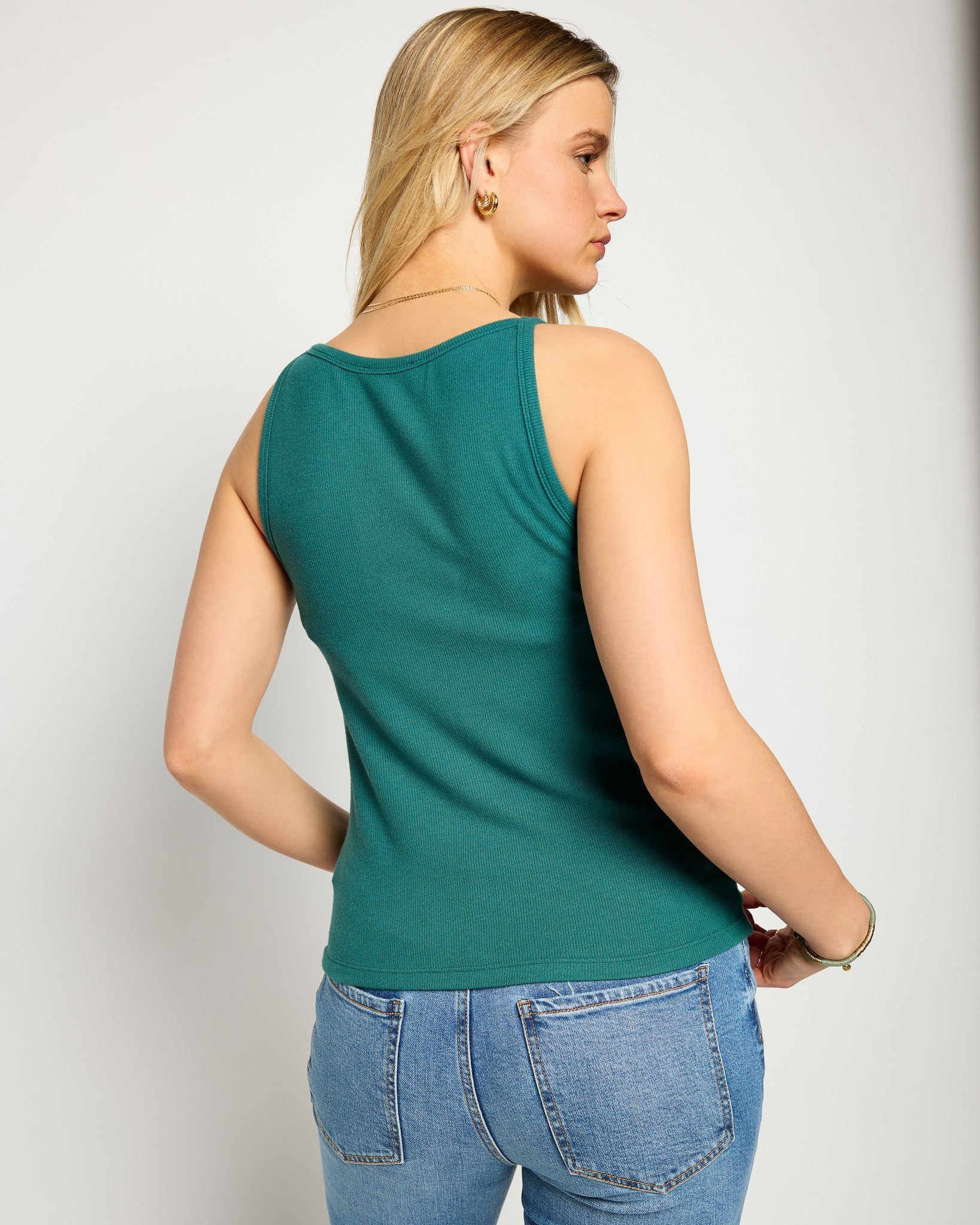 Deep Teal $|& SEAS Laurel Ribbed Shelf Bra Tank - UGC On Fig