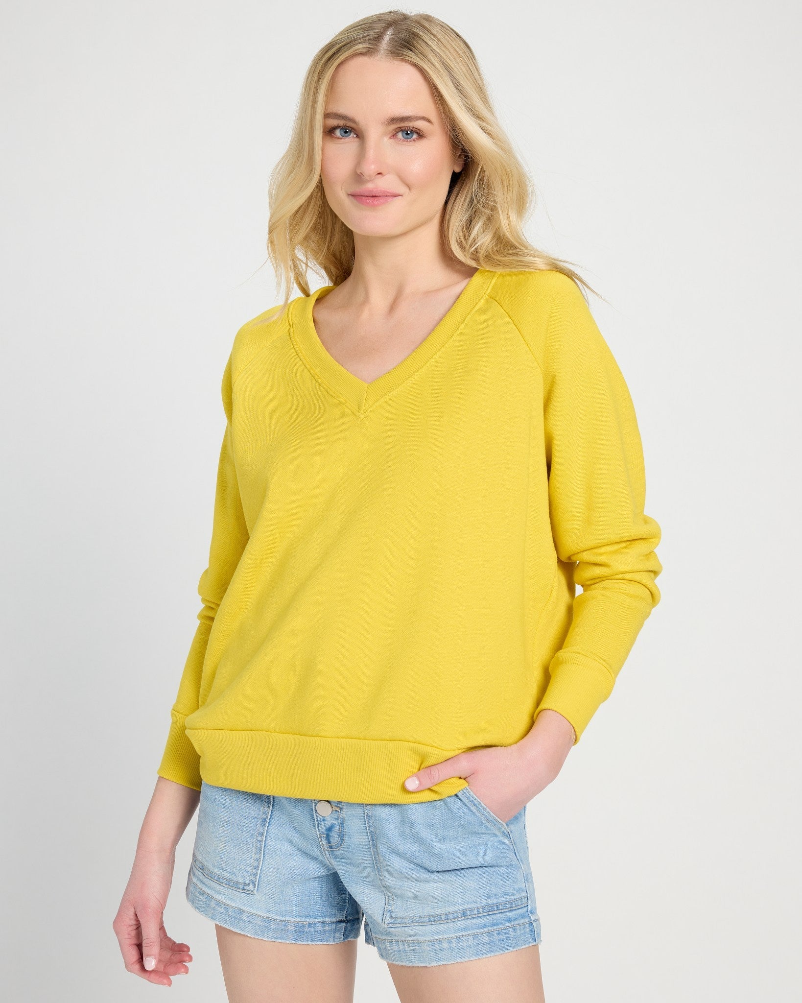 Amber Haze $|& SEAS Breaker V-Neck Sweatshirt - SOF Front