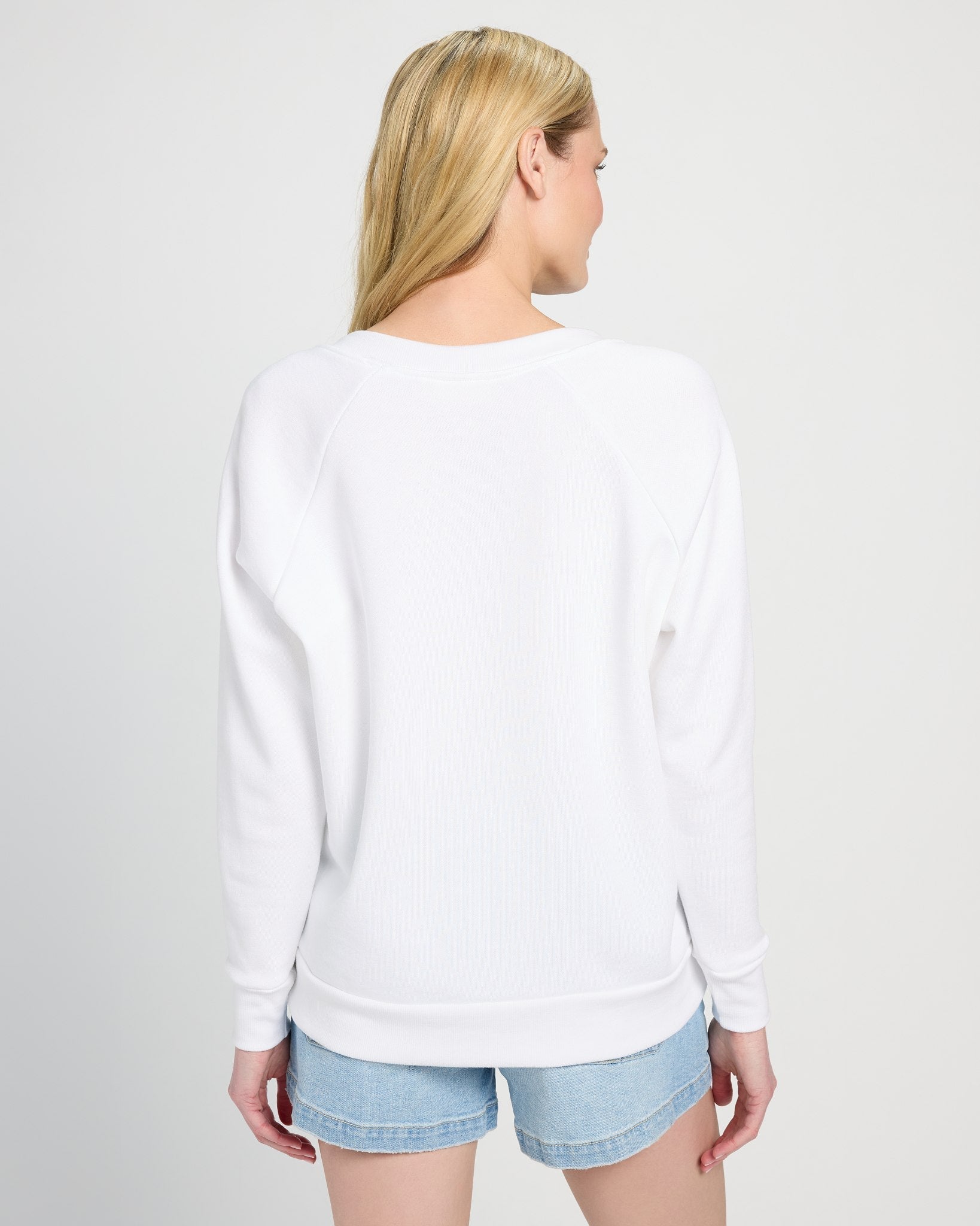 White $|& SEAS Breaker V-Neck Sweatshirt - SOF Back