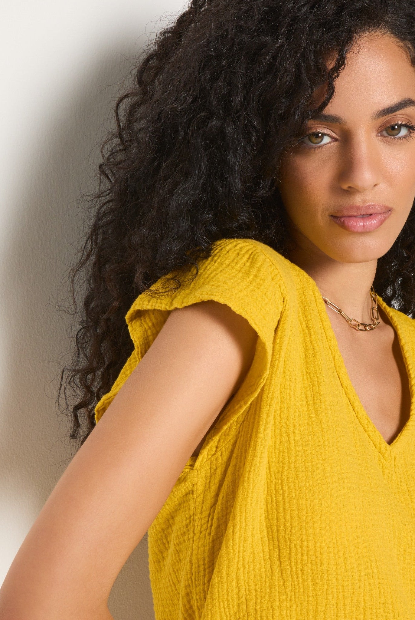 Amber Haze $|& SEAS Gulls Gauze Tank - SOF Full Front