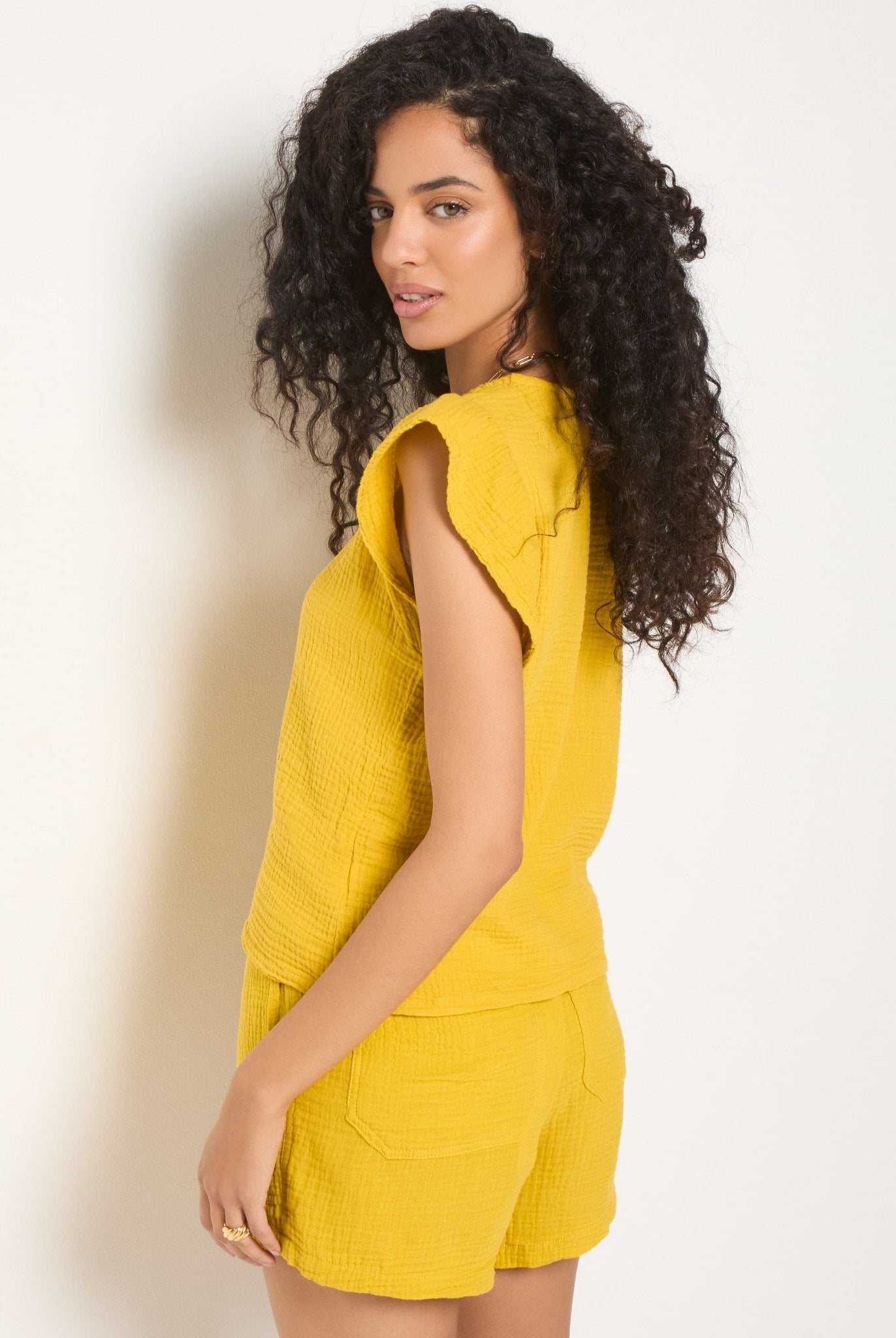 Amber Haze $|& SEAS Gulls Gauze Tank - SOF Back