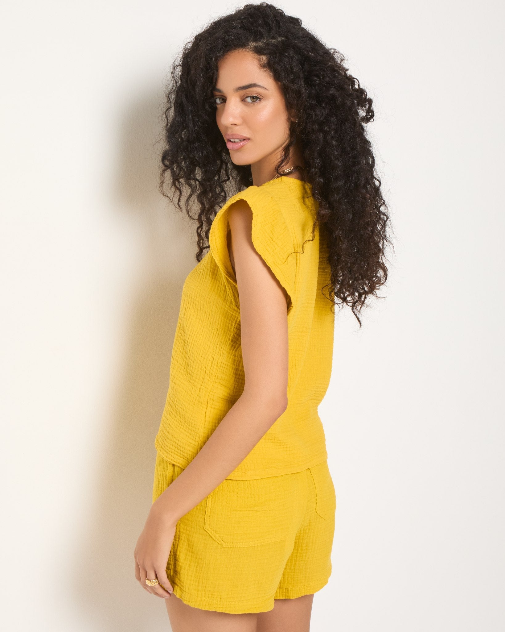 Amber Haze $|& SEAS Gulls Gauze Tank - SOF Back