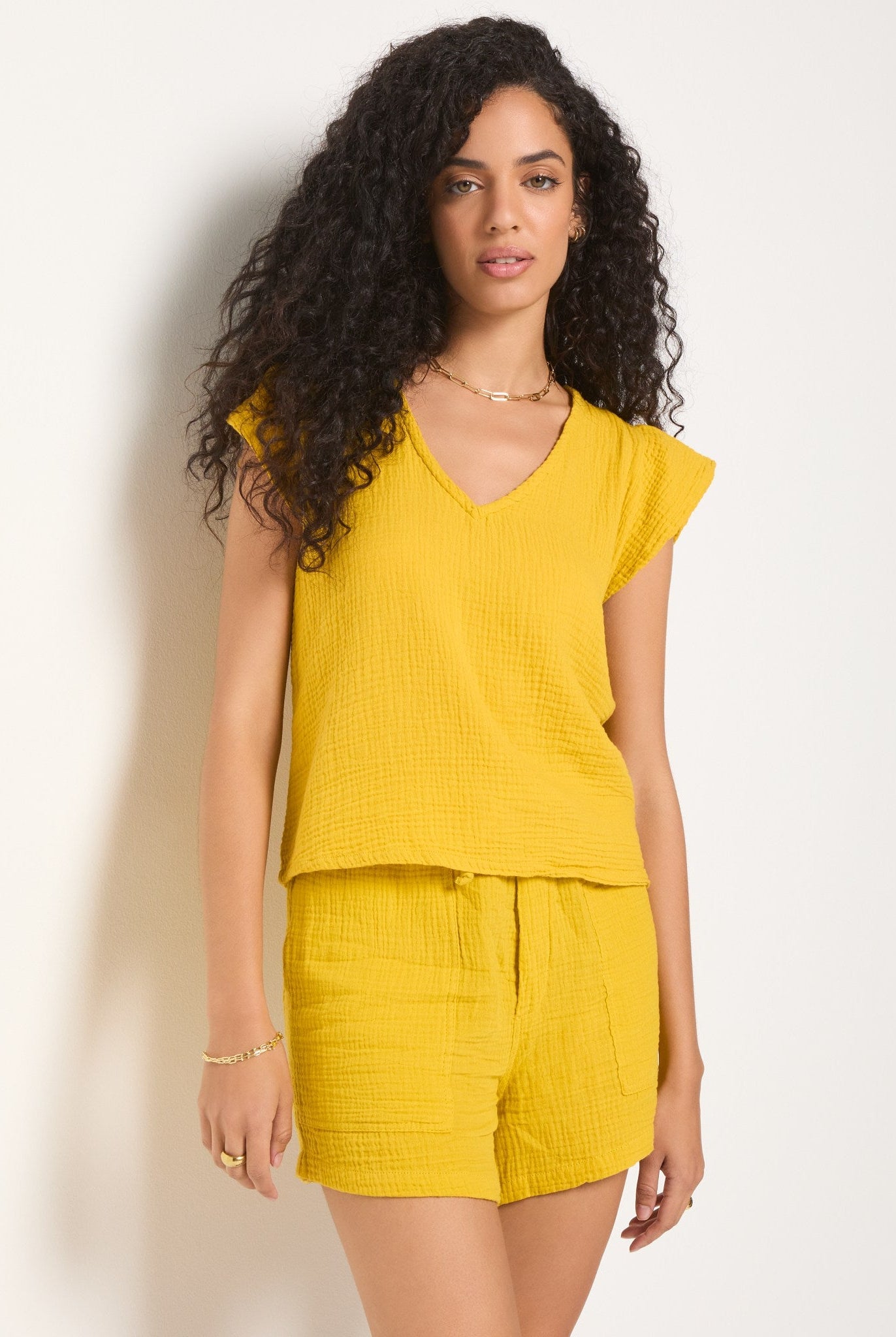 Amber Haze $|& SEAS Gulls Gauze Tank - SOF Front