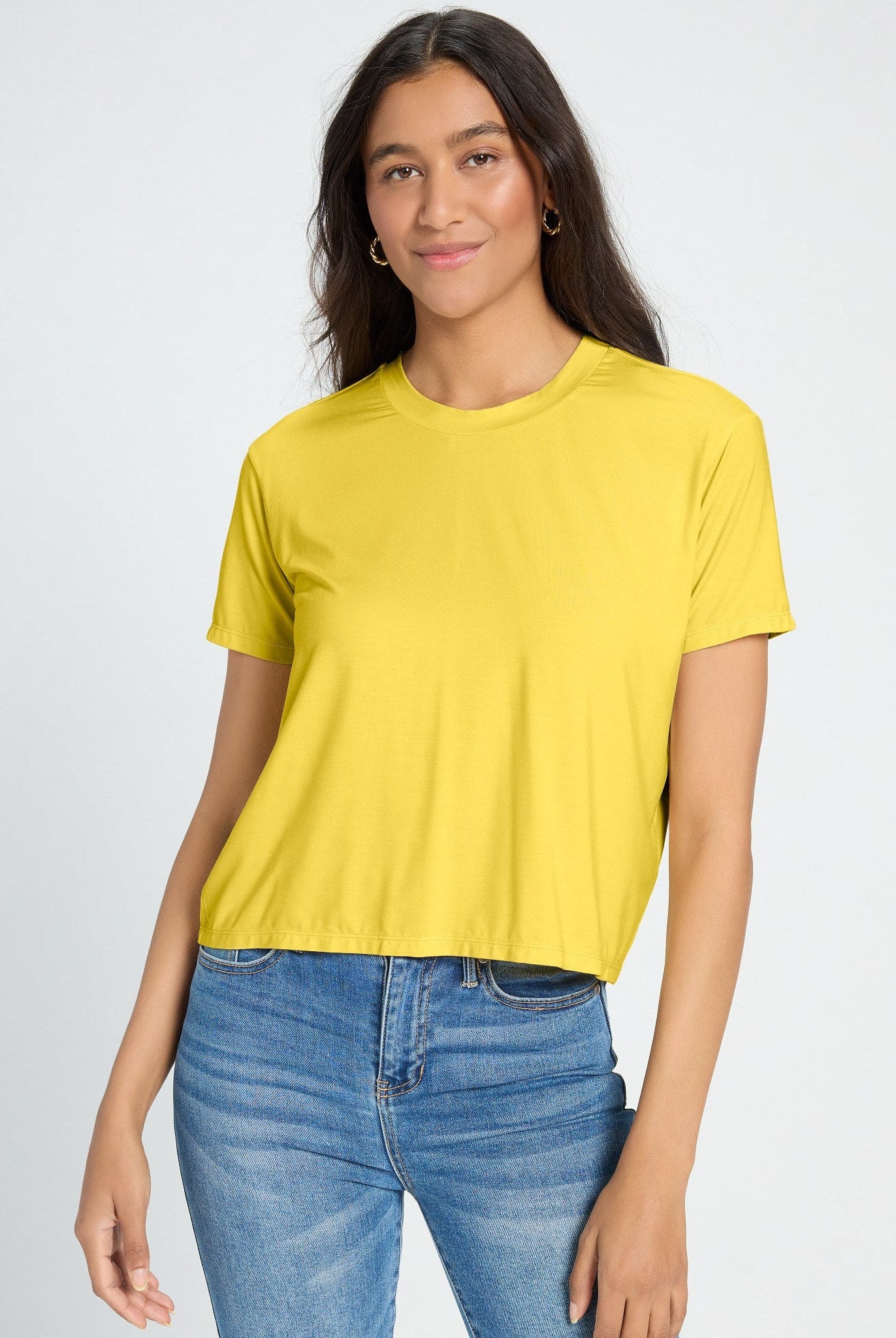 Amber Haze $|& SEAS Newport Cropped Tee - SOF Front