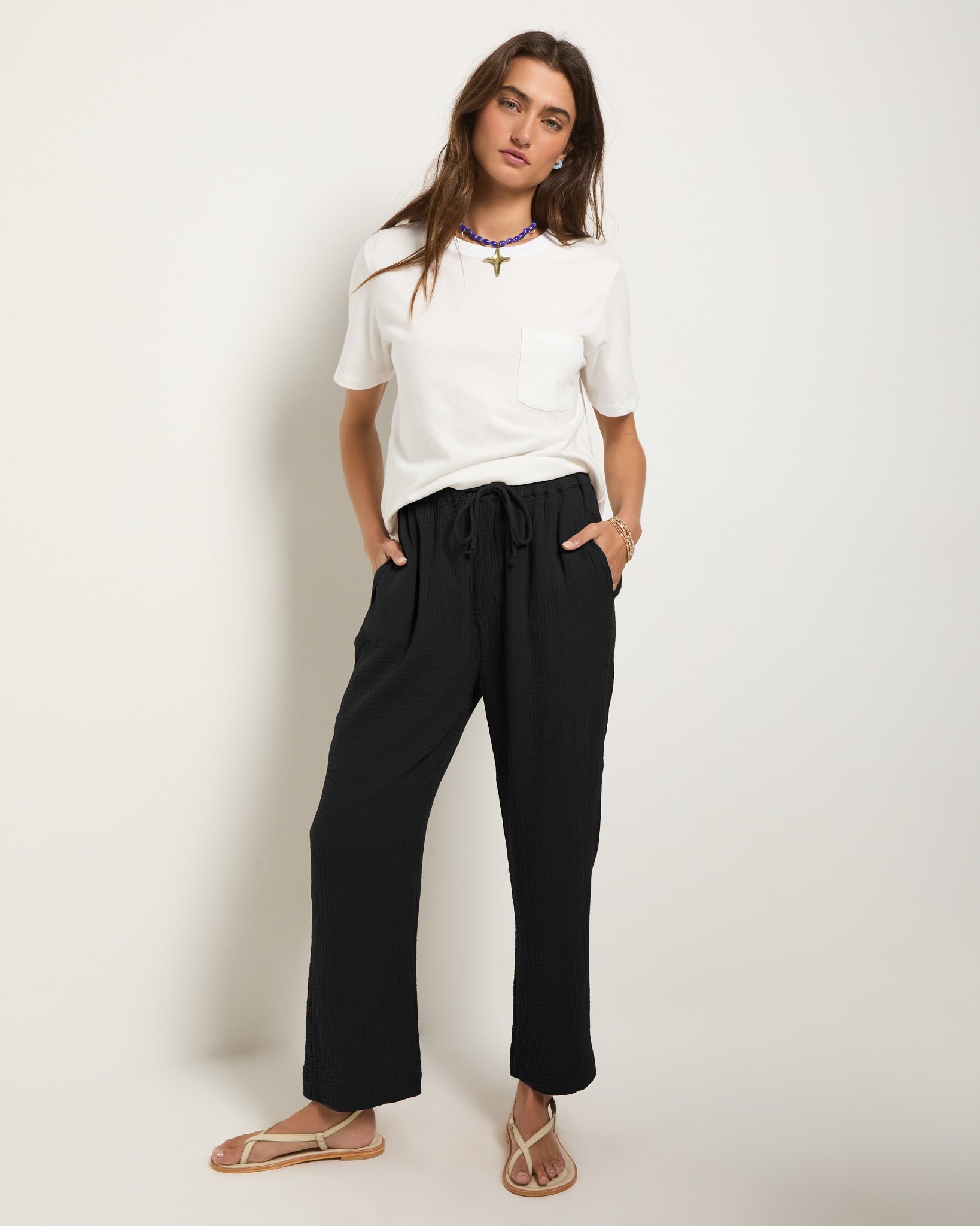 Black $|& SEAS Oasis Gauze Pant - UGC On Fig