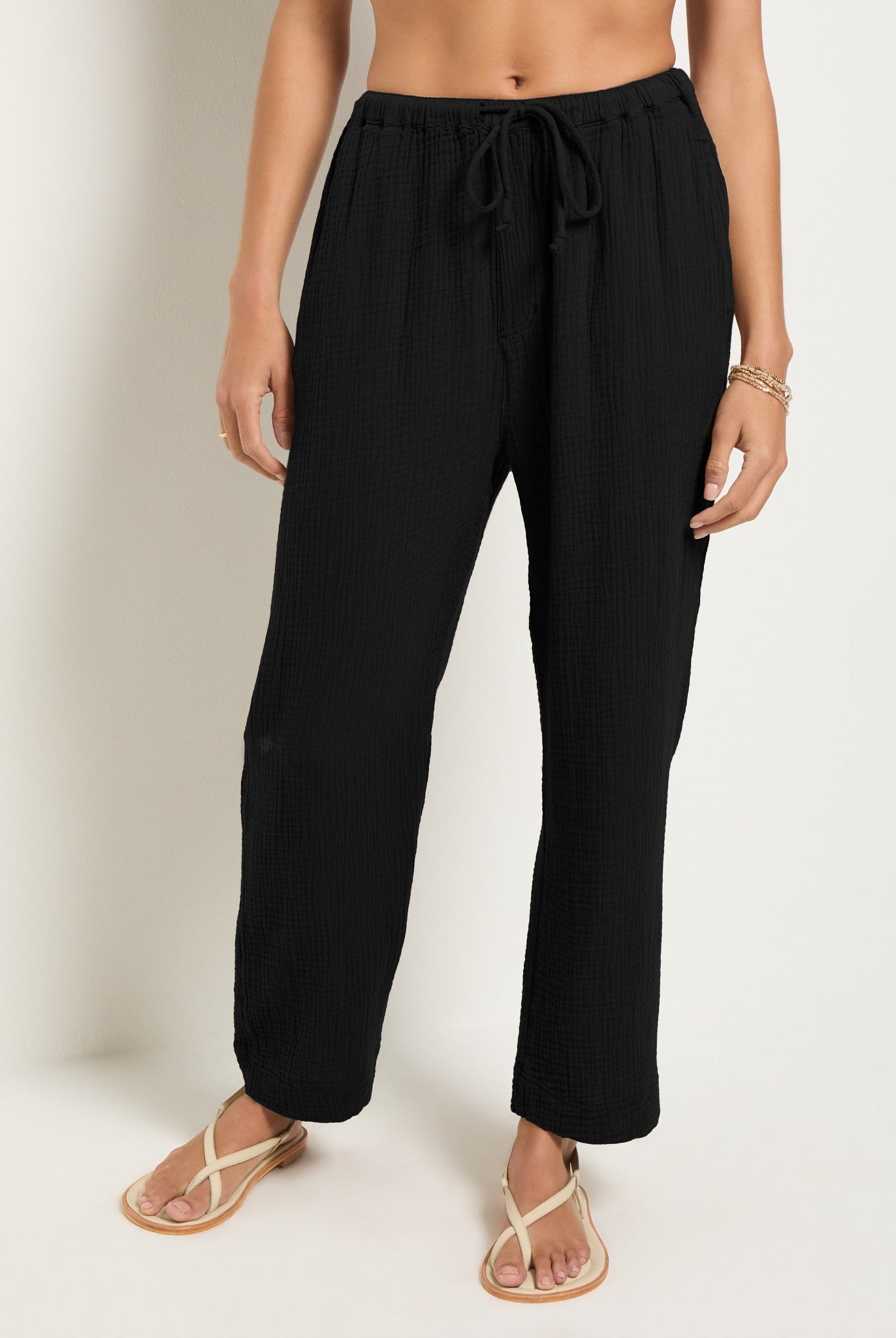 Black $|& SEAS Oasis Gauze Pant - SOF Front