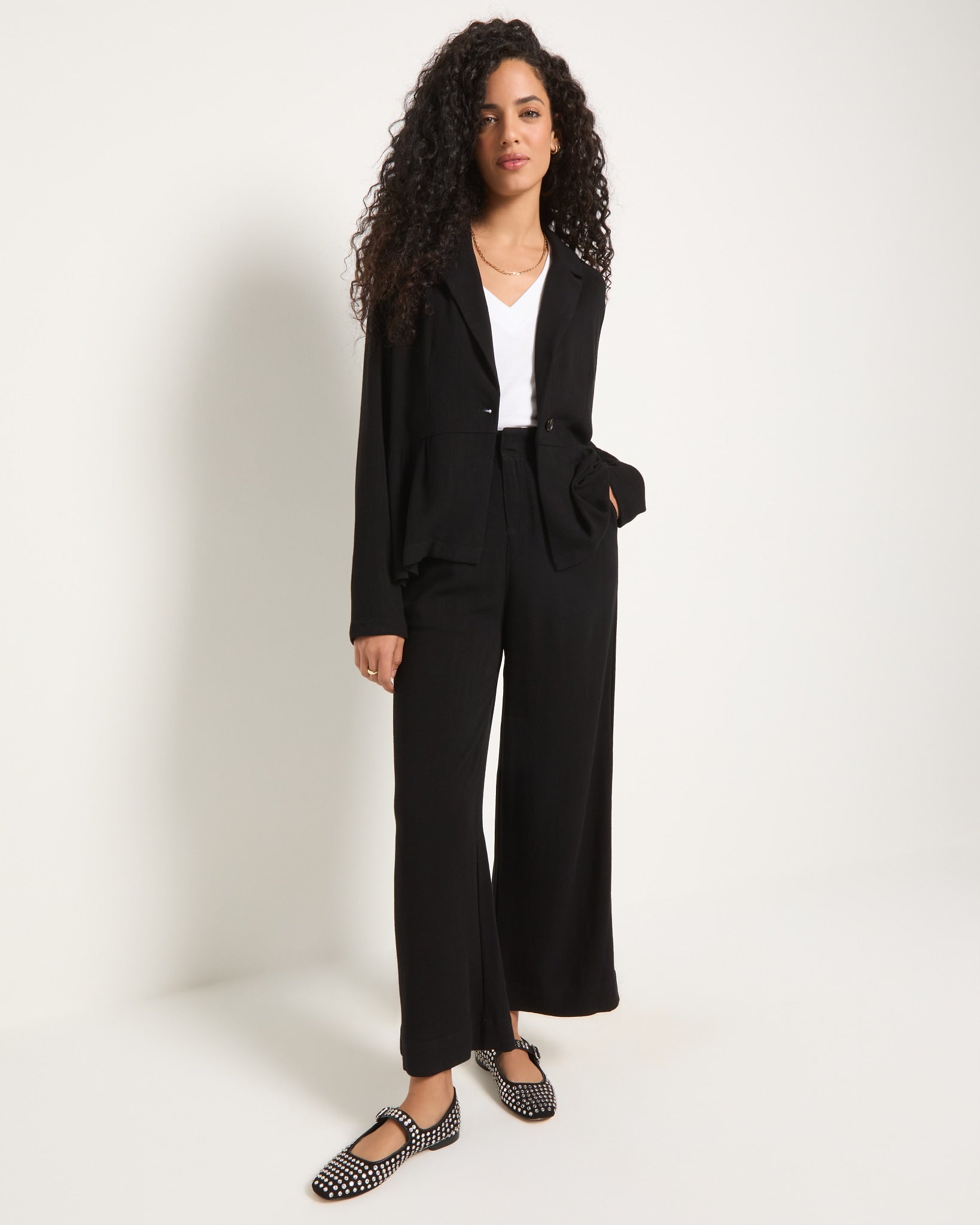 Black $|& SEAS Palomar Linen Blend Crop Pant - UGC On Fig
