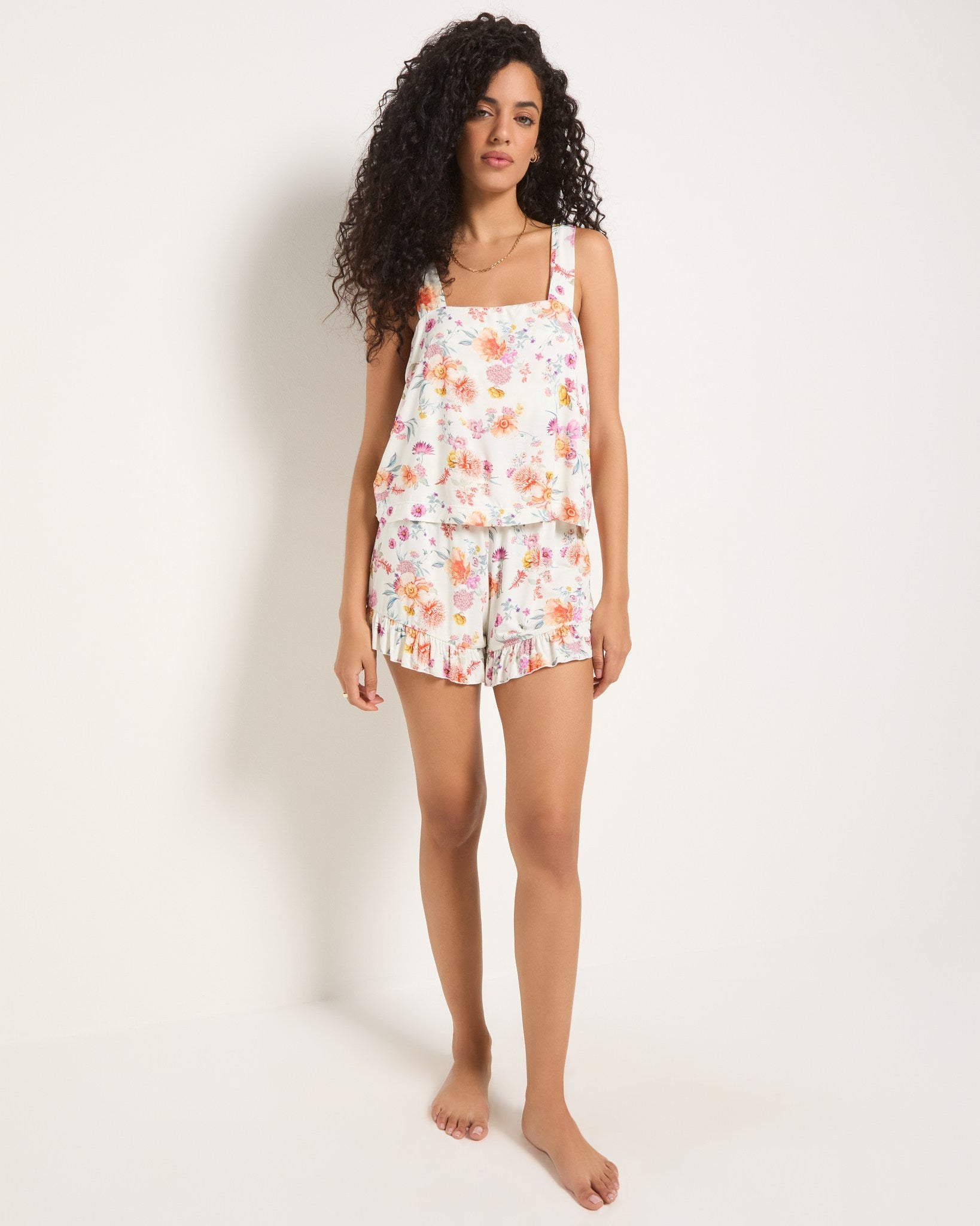 Cream Floral $|& SEAS Night Owl Ruffle Sleep Set - UGC On Fig