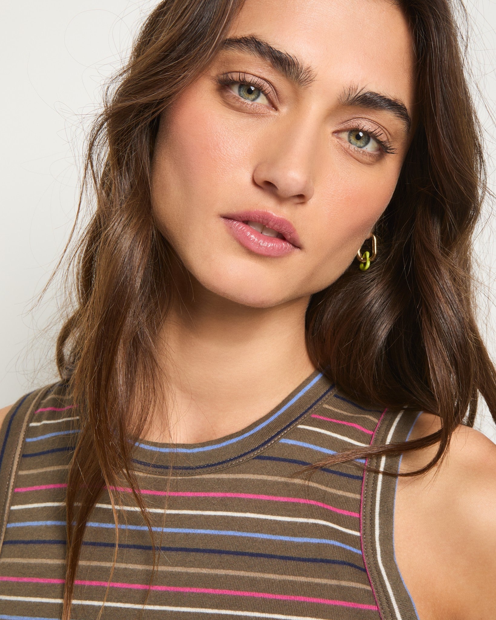 Truffle Multi Stripe $|& SEAS Together Again Tank - SOF Full Front