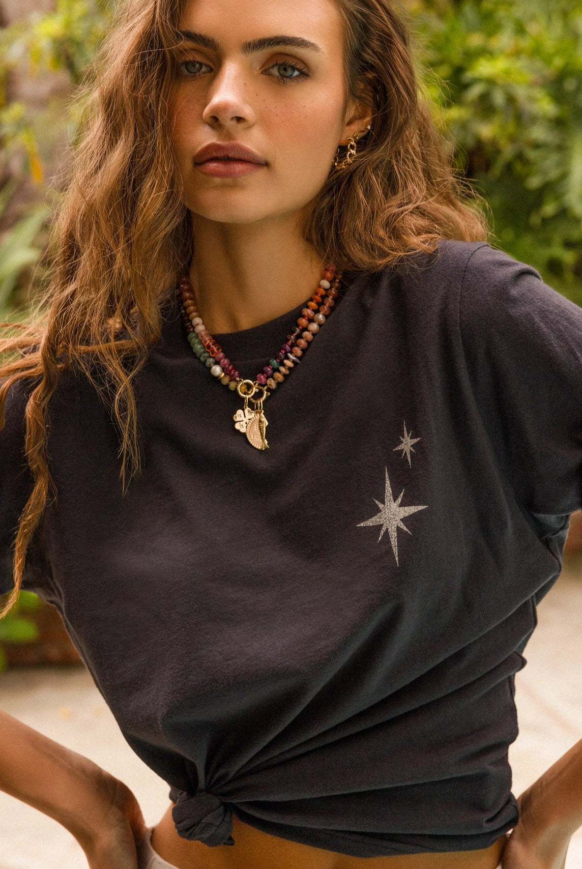 Faded Black $|& SEAS Golden Hour Current Relaxed Graphic Tee - SOF Side