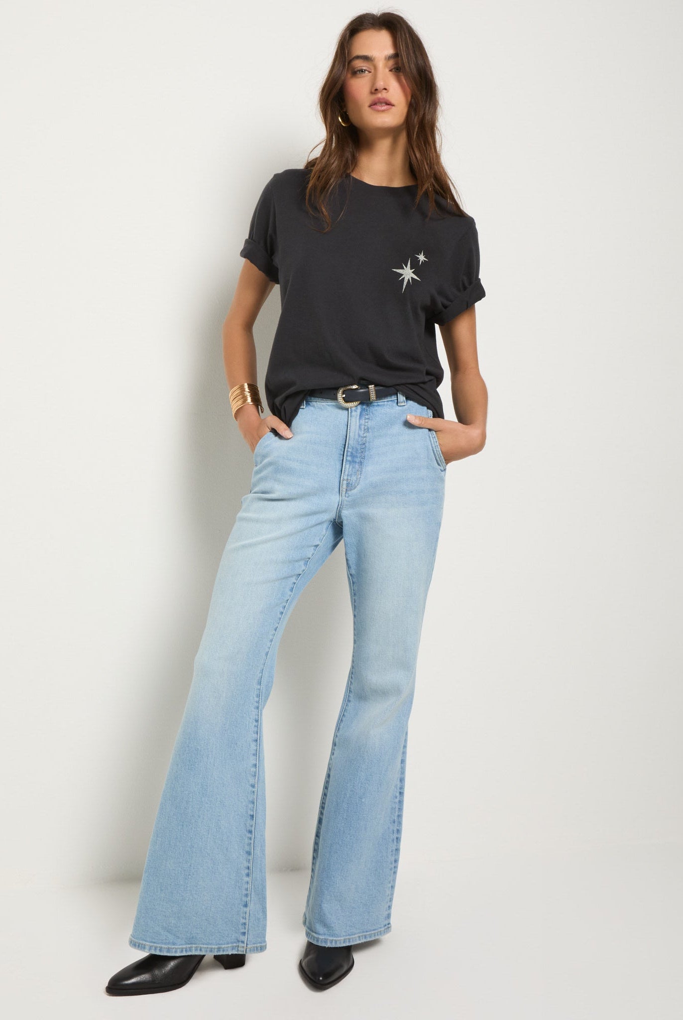 Faded Black $|& SEAS Golden Hour Current Relaxed Graphic Tee - VOF Side