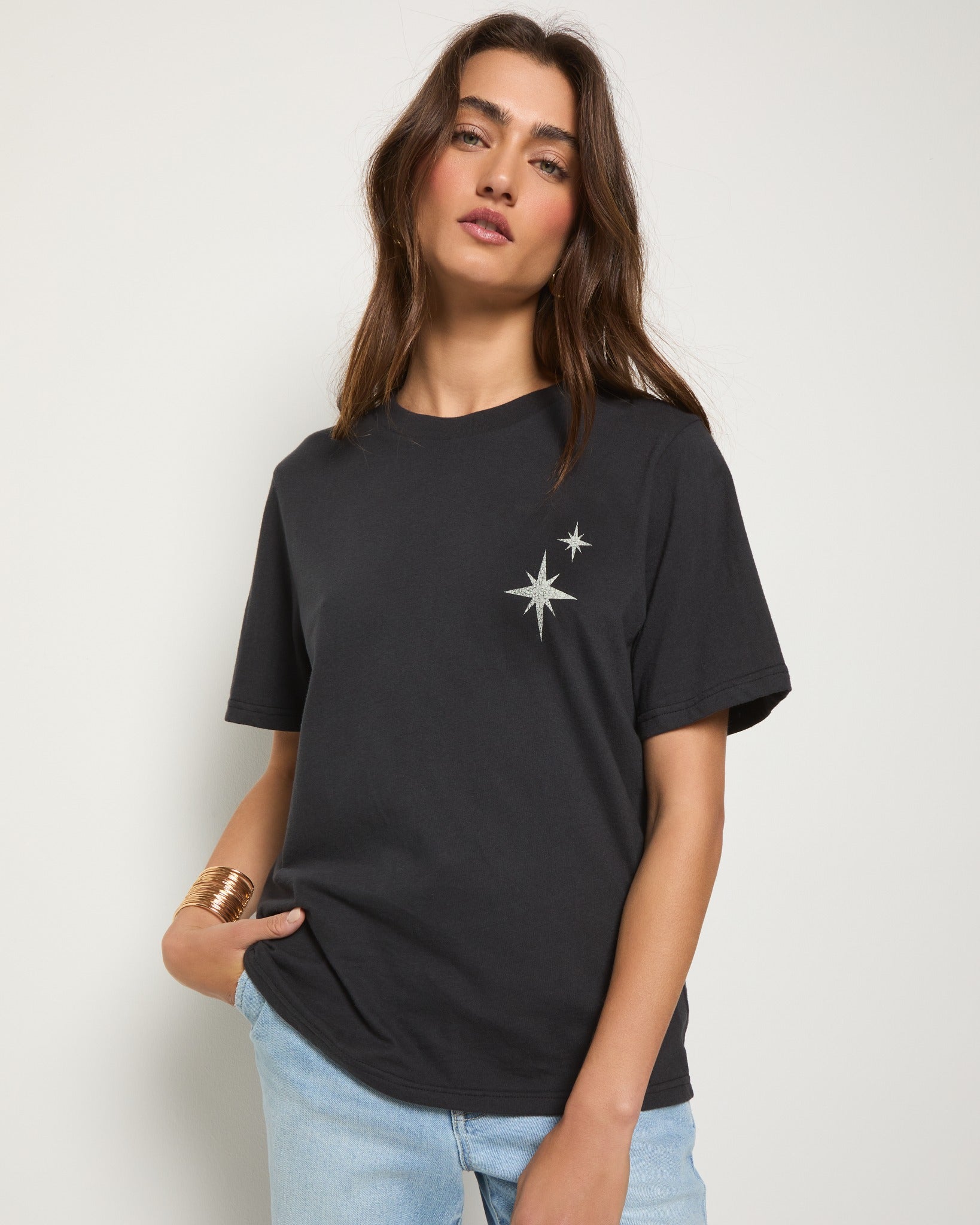 Faded Black $|& SEAS Golden Hour Current Relaxed Graphic Tee - VOF Front