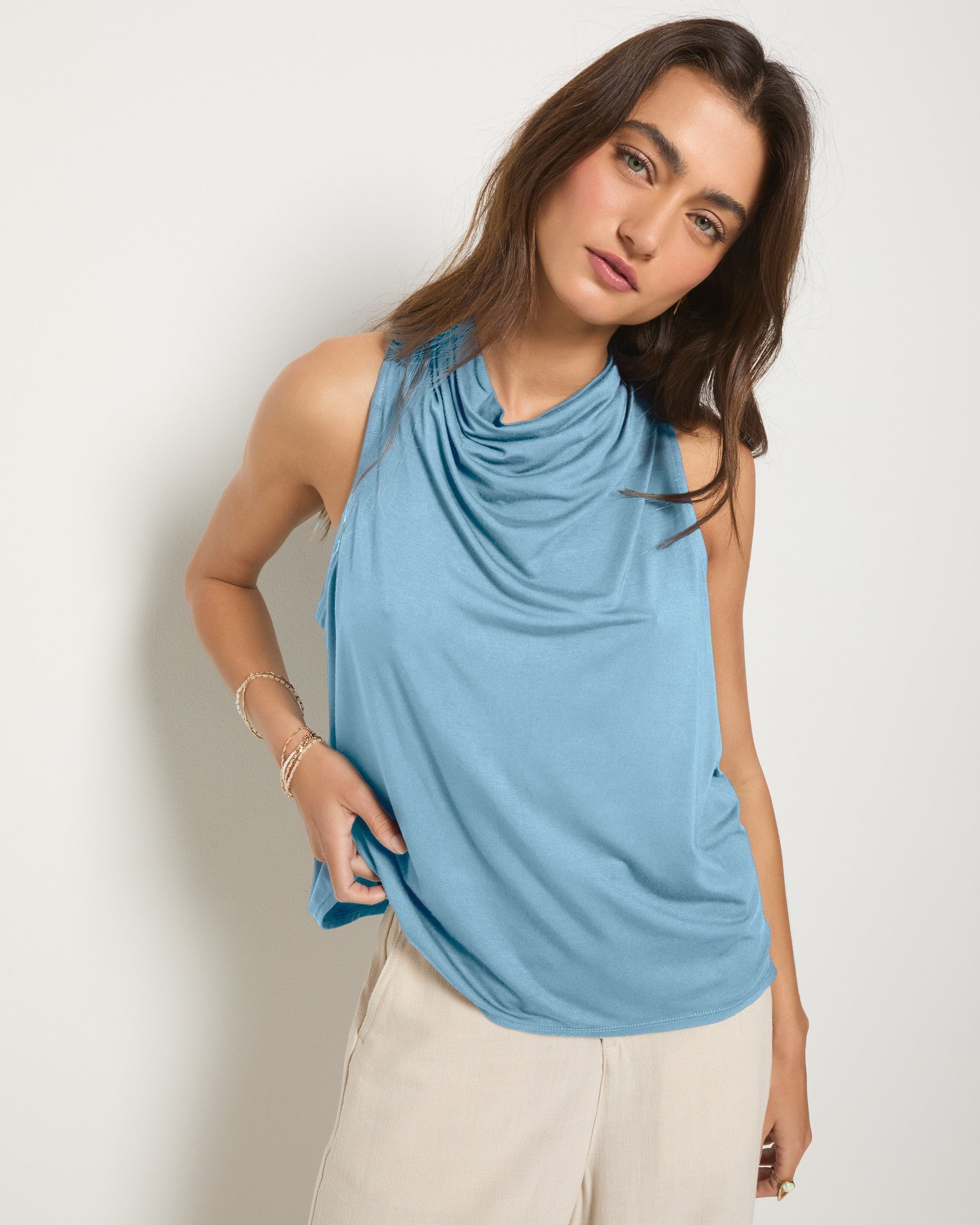 Wave $|& SEAS Haven Cowl Neck Tank - SOF Front