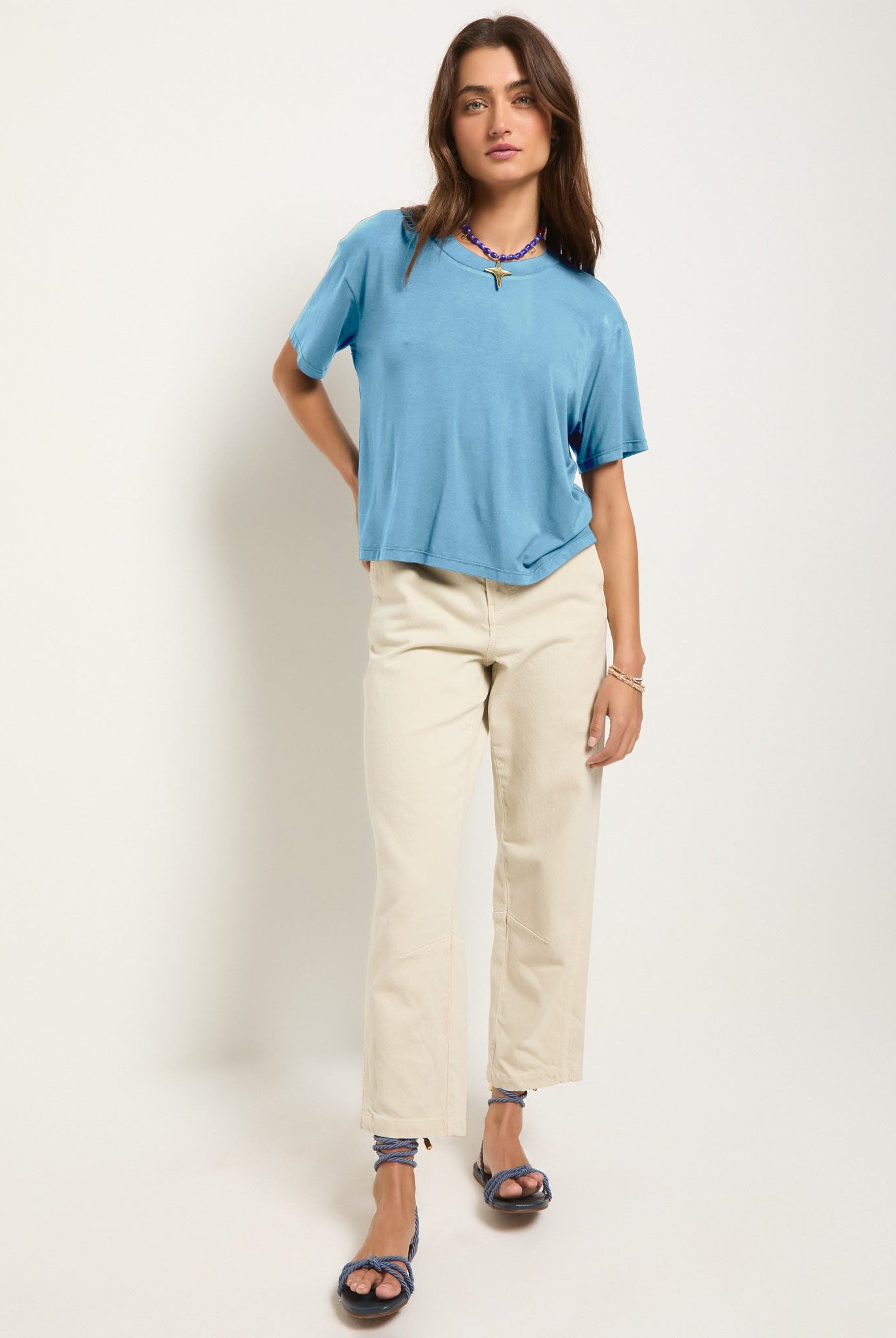 Wave $|& SEAS Newport Cropped Tee - UGC On Fig