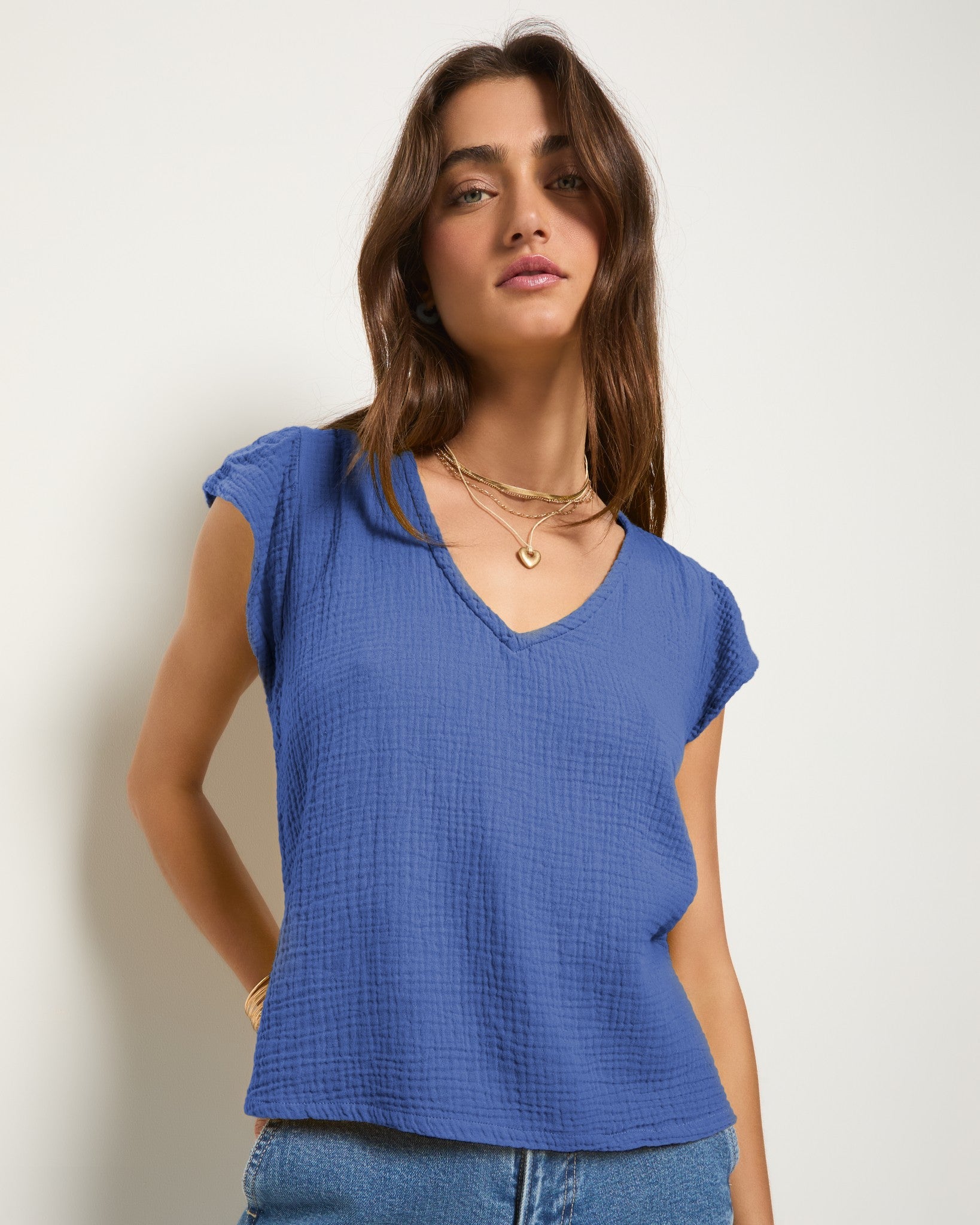 Clearwater $|& SEAS Gulls Gauze Tank - SOF Front